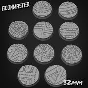 Ancient Temple Tile Bases - Goonmaster | 28mm and 32mm | Wargaming | DnD | Tabletop Roleplaying