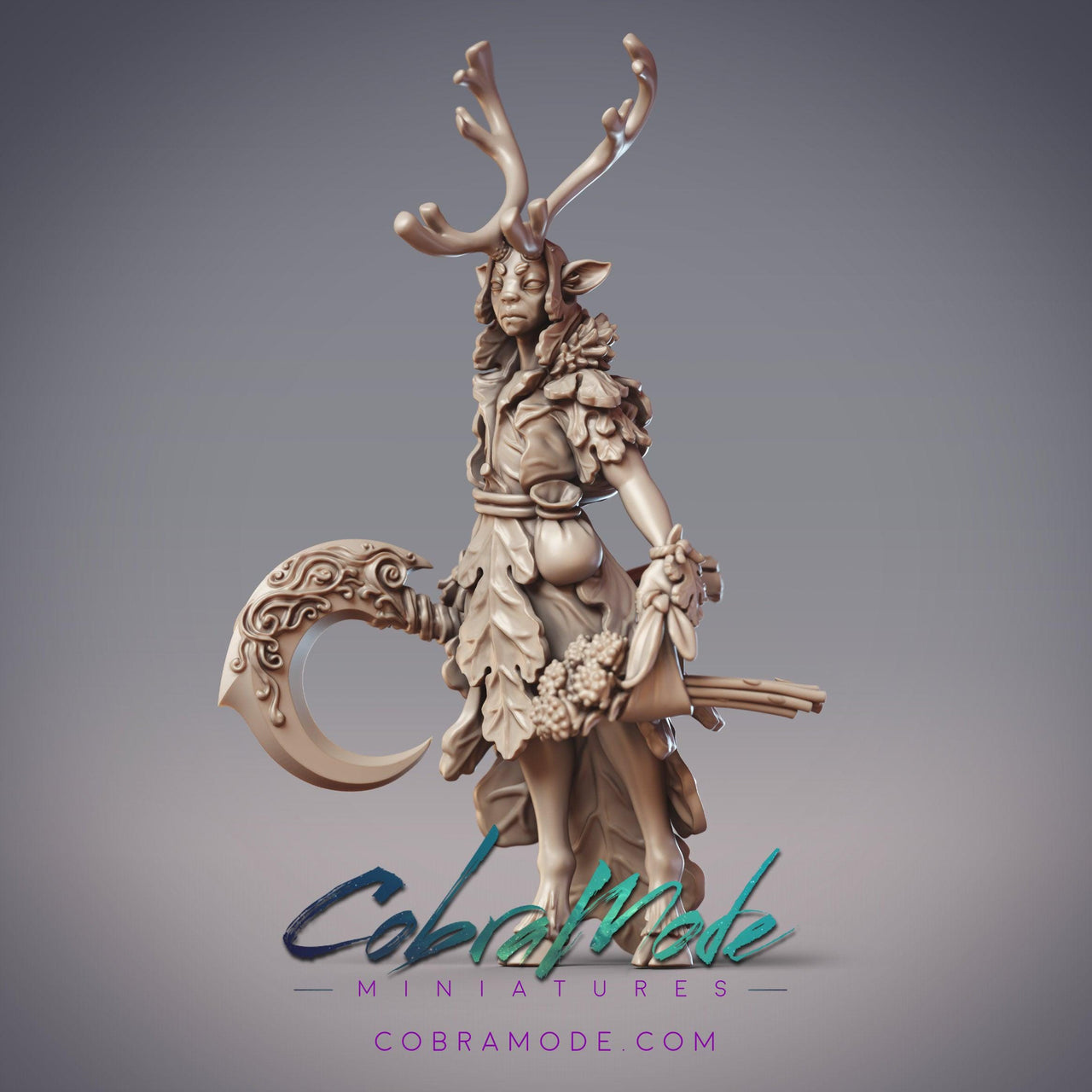 Ciorcal Druid Odhran, Satyr Druid - CobraMode | 28mm and 32mm | Wargaming | DnD | Tabletop Roleplaying