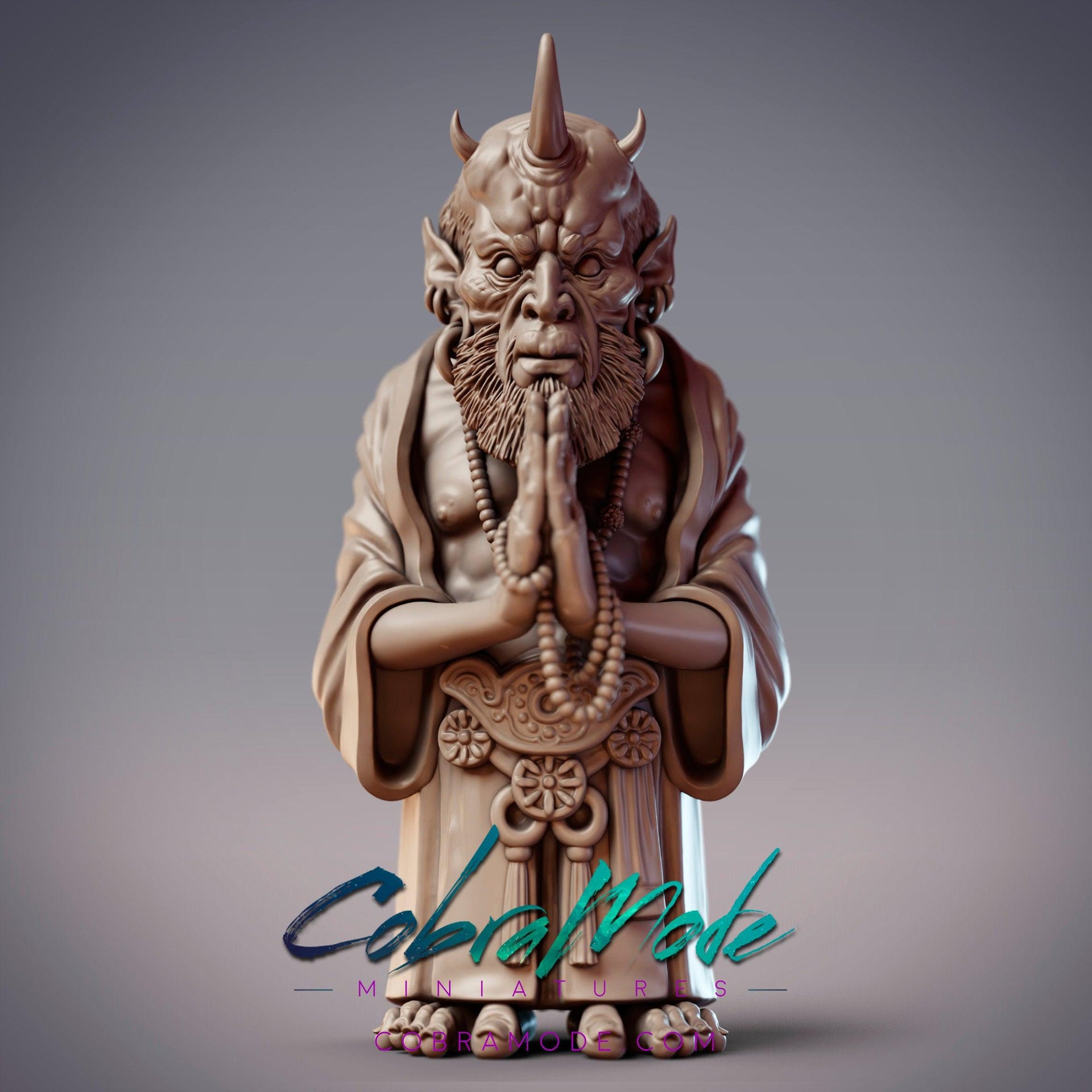 Oni Abbot Inmetsu, Demon Monk - CobraMode | 28mm and 32mm | Wargaming | DnD | Tabletop Roleplaying