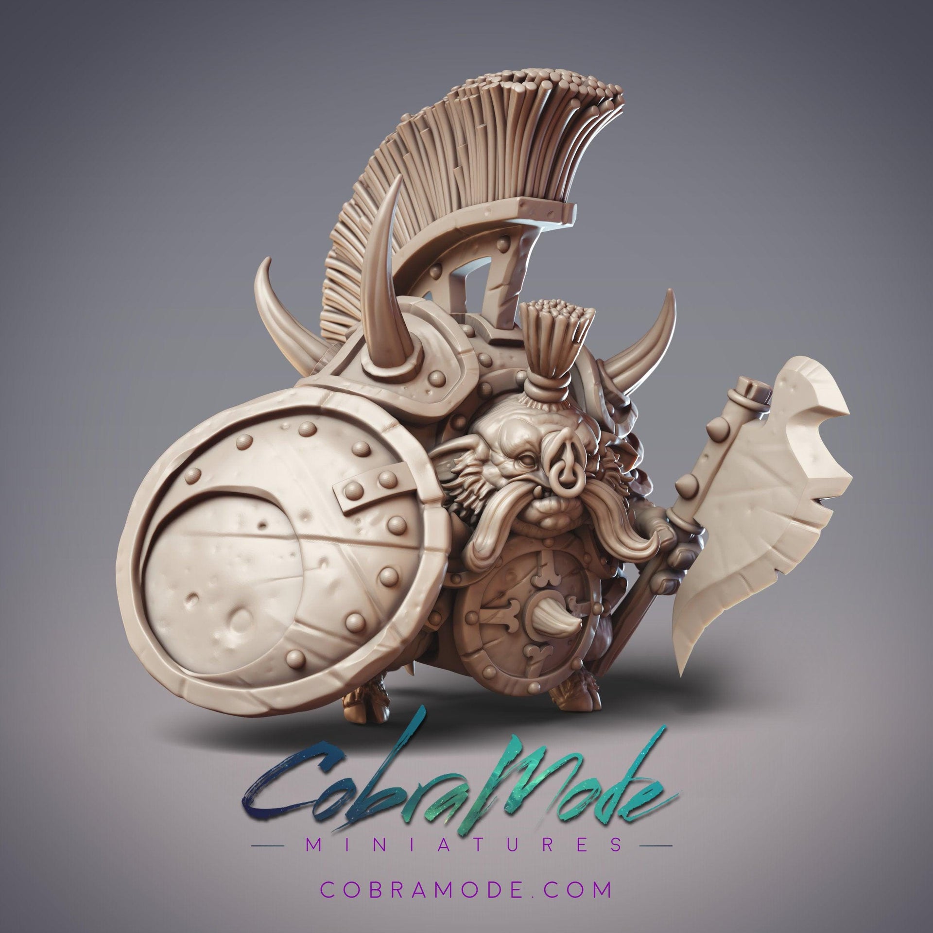 Goksagu Weaponsmith Zarnok, Pig Knight - CobraMode | 28mm and 32mm | Wargaming | DnD | Tabletop Roleplaying