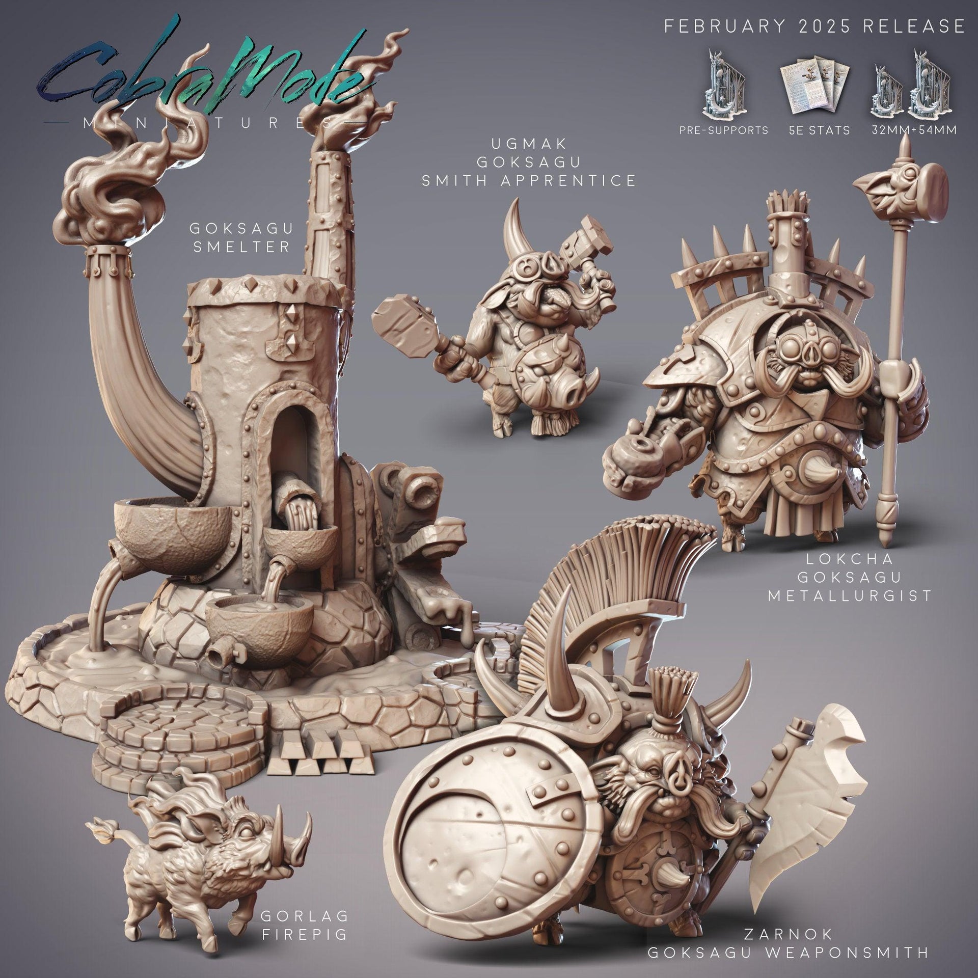 Goksagu Smelter, Massive Forge - CobraMode | 28mm and 32mm | Wargaming | DnD | Tabletop Roleplaying