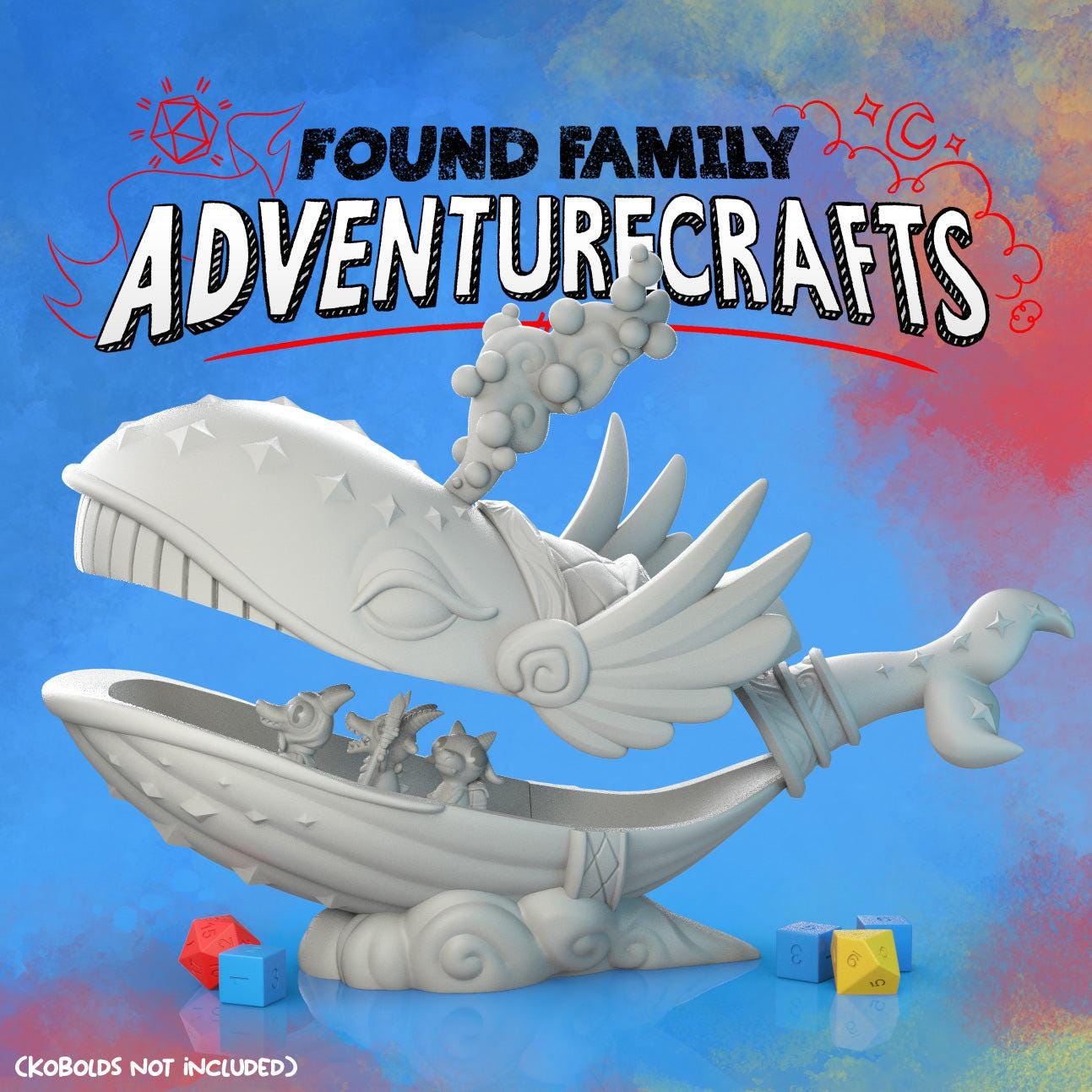 Astral Space Whale, Giant Hollow Whale - Found Family Adventurecrafts | 28mm and 32mm | Wargaming | DnD | Tabletop Roleplaying