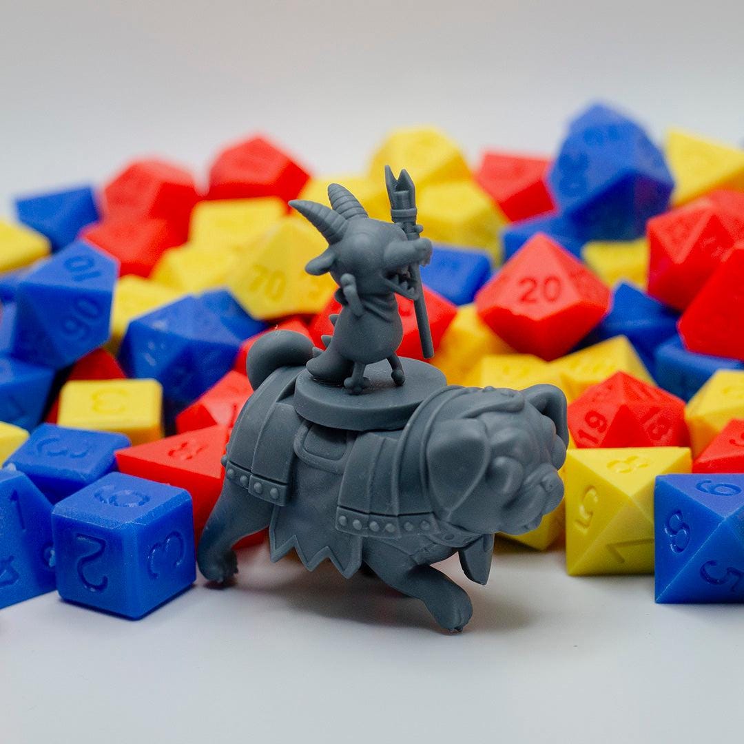 Battle Pug Knight - Found Family Adventurecrafts | 28mm and 32mm | Wargaming | DnD | Tabletop Roleplaying