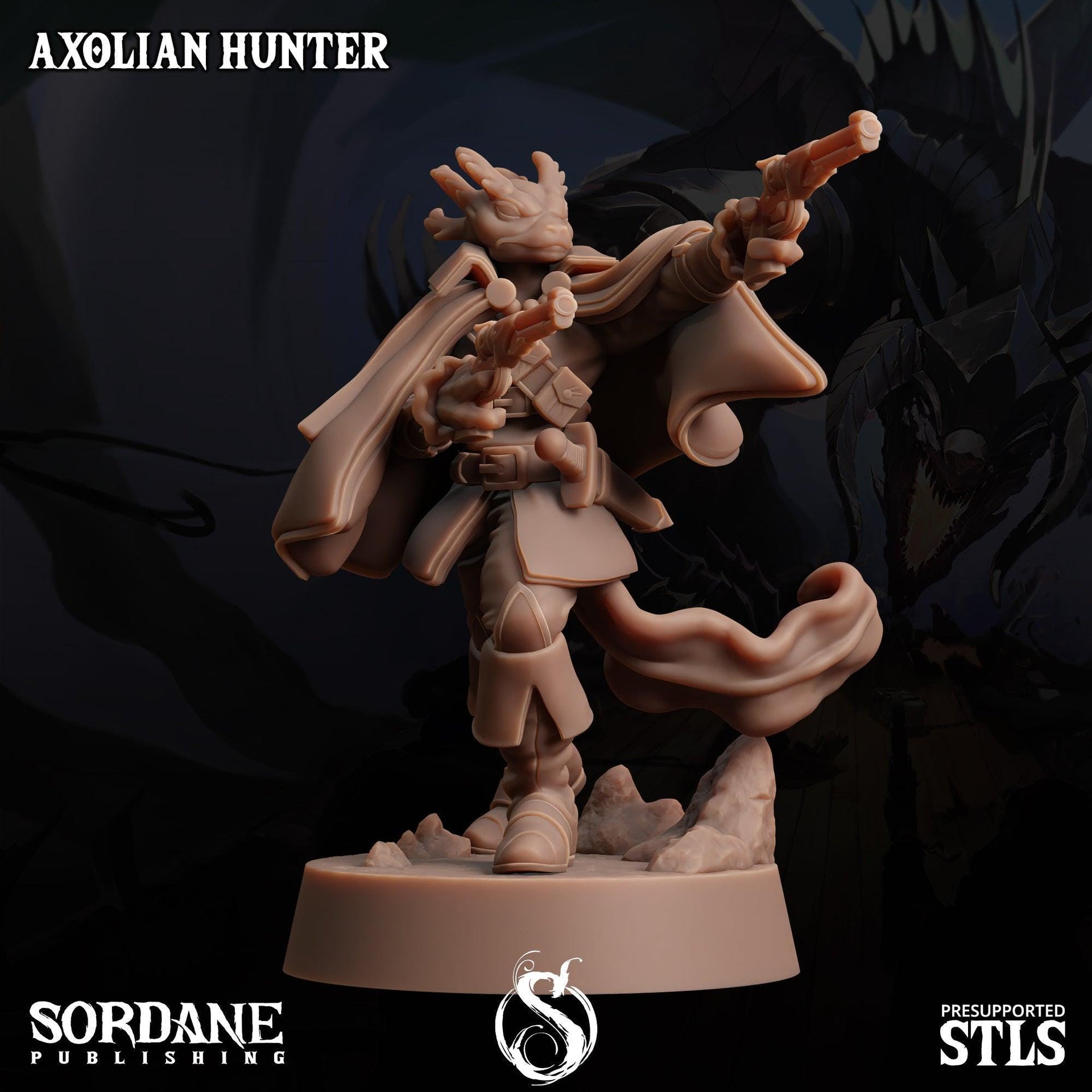 Axolian Hunter, Axolotl Folk Rogue - Sordane Publishing | 28mm and 32mm | Wargaming | DnD | Tabletop Roleplaying