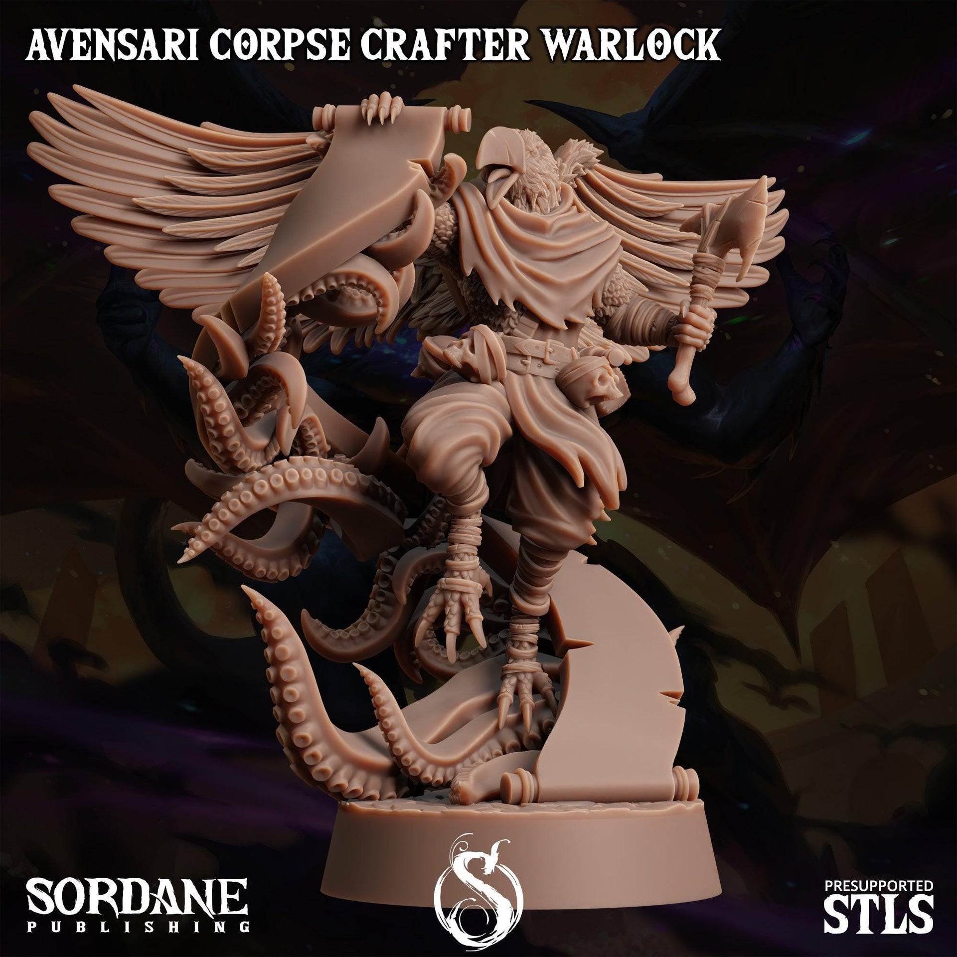 Avensari Corpse Crafter Warlock - Sordane Publishing | 28mm and 32mm | Wargaming | DnD | Tabletop Roleplaying