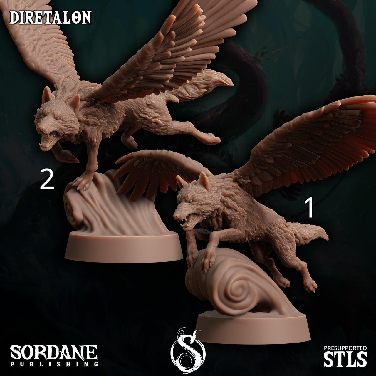 Diretalon, Winged Wolf - Sordane Publishing | 28mm and 32mm | Wargaming | DnD | Tabletop Roleplaying