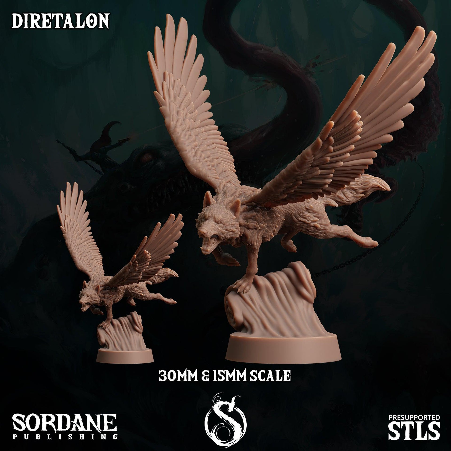 Diretalon, Winged Wolf - Sordane Publishing | 28mm and 32mm | Wargaming | DnD | Tabletop Roleplaying