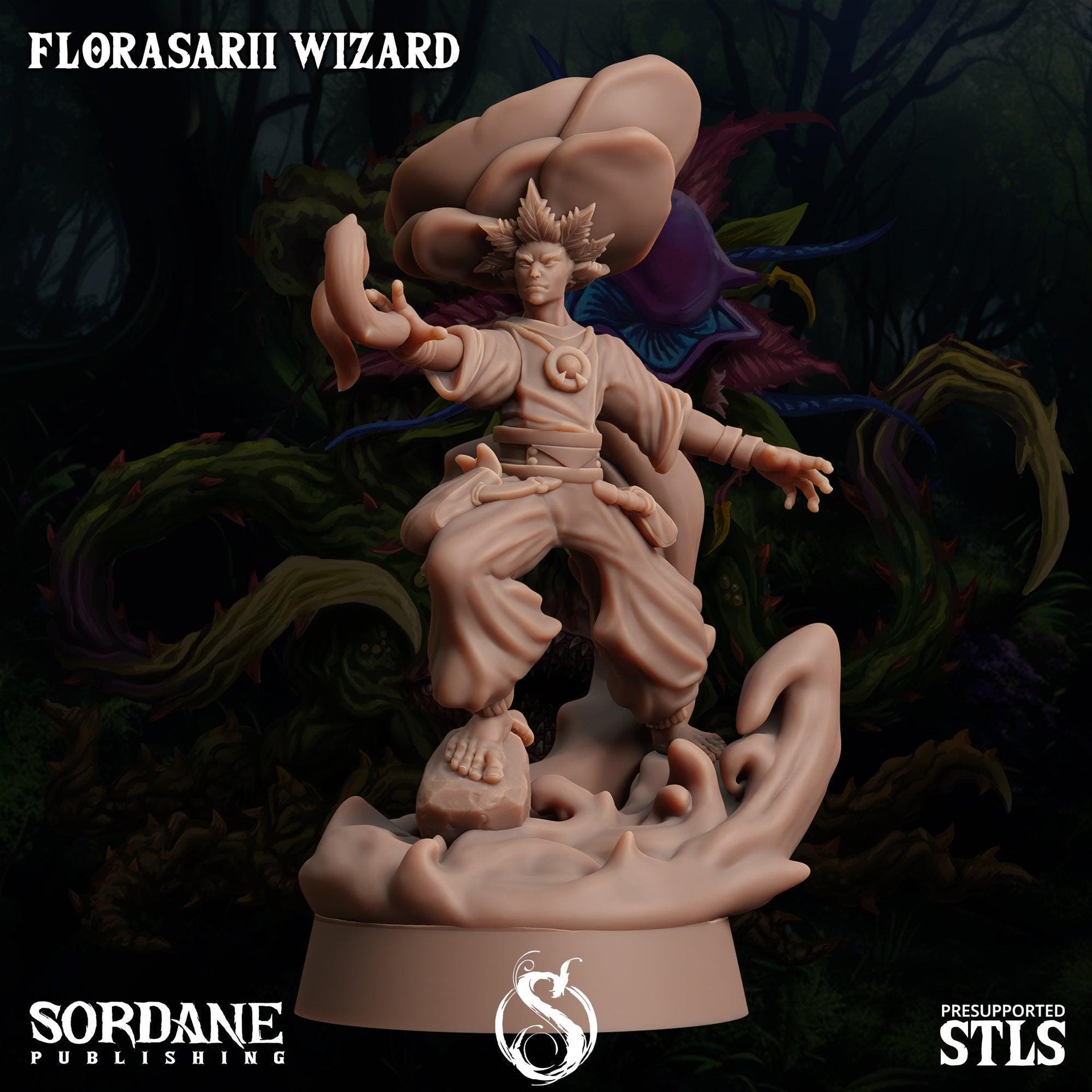 Florasarii Wizard, Flower folk adventurer - Sordane Publishing | 28mm and 32mm | Wargaming | DnD | Tabletop Roleplaying
