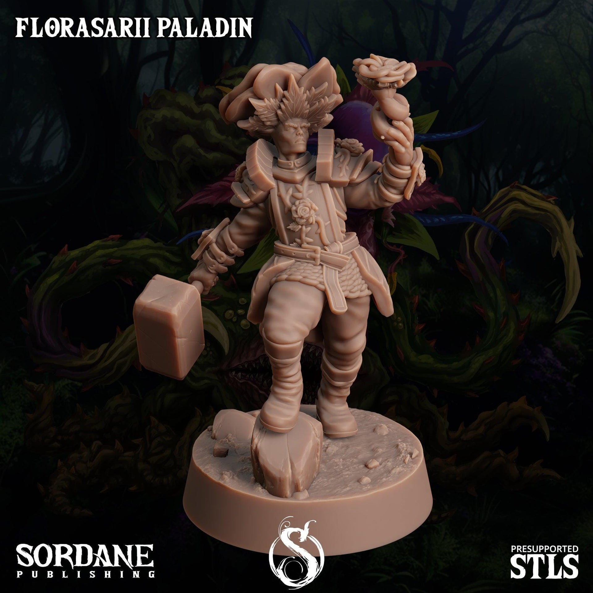Florasarii Paladin, Flower folk Knight - Sordane Publishing | 28mm and 32mm | Wargaming | DnD | Tabletop Roleplaying