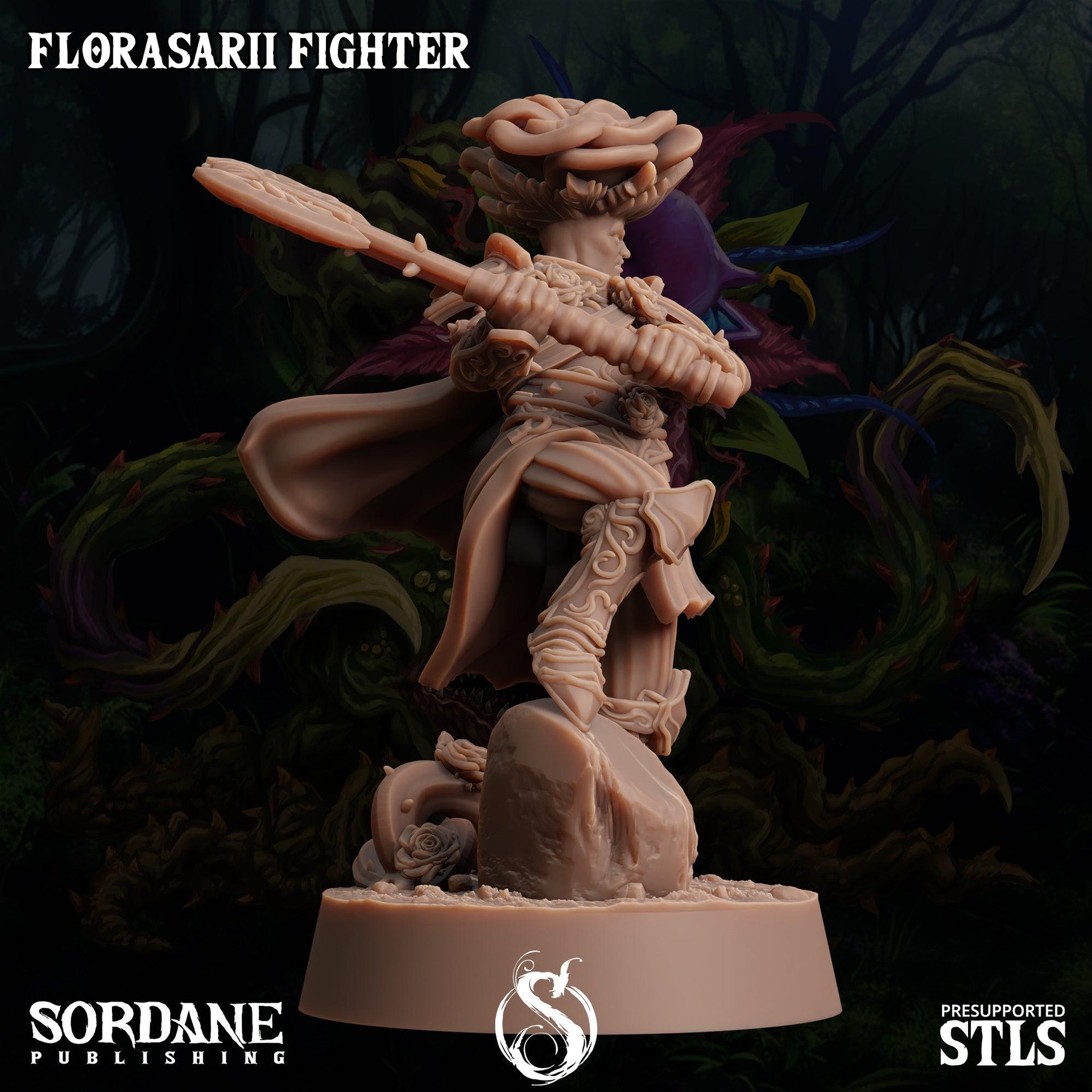 Florasarii Fighter, Flower folk Warrior- Sordane Publishing | 28mm and 32mm | Wargaming | DnD | Tabletop Roleplaying