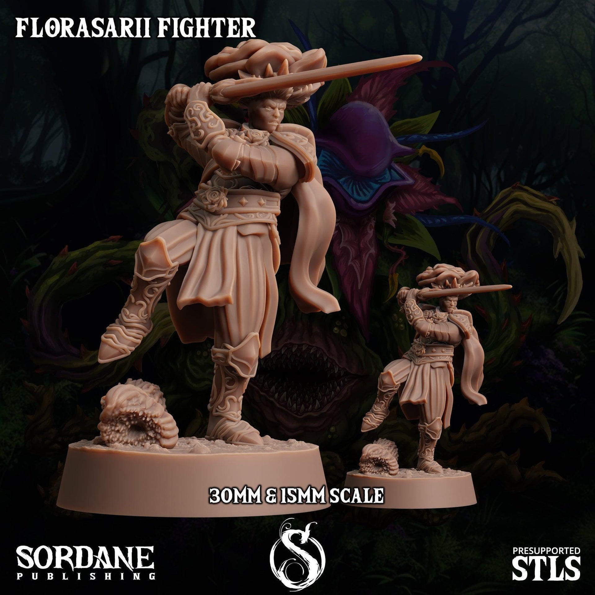 Florasarii Fighter, Flower folk Warrior- Sordane Publishing | 28mm and 32mm | Wargaming | DnD | Tabletop Roleplaying