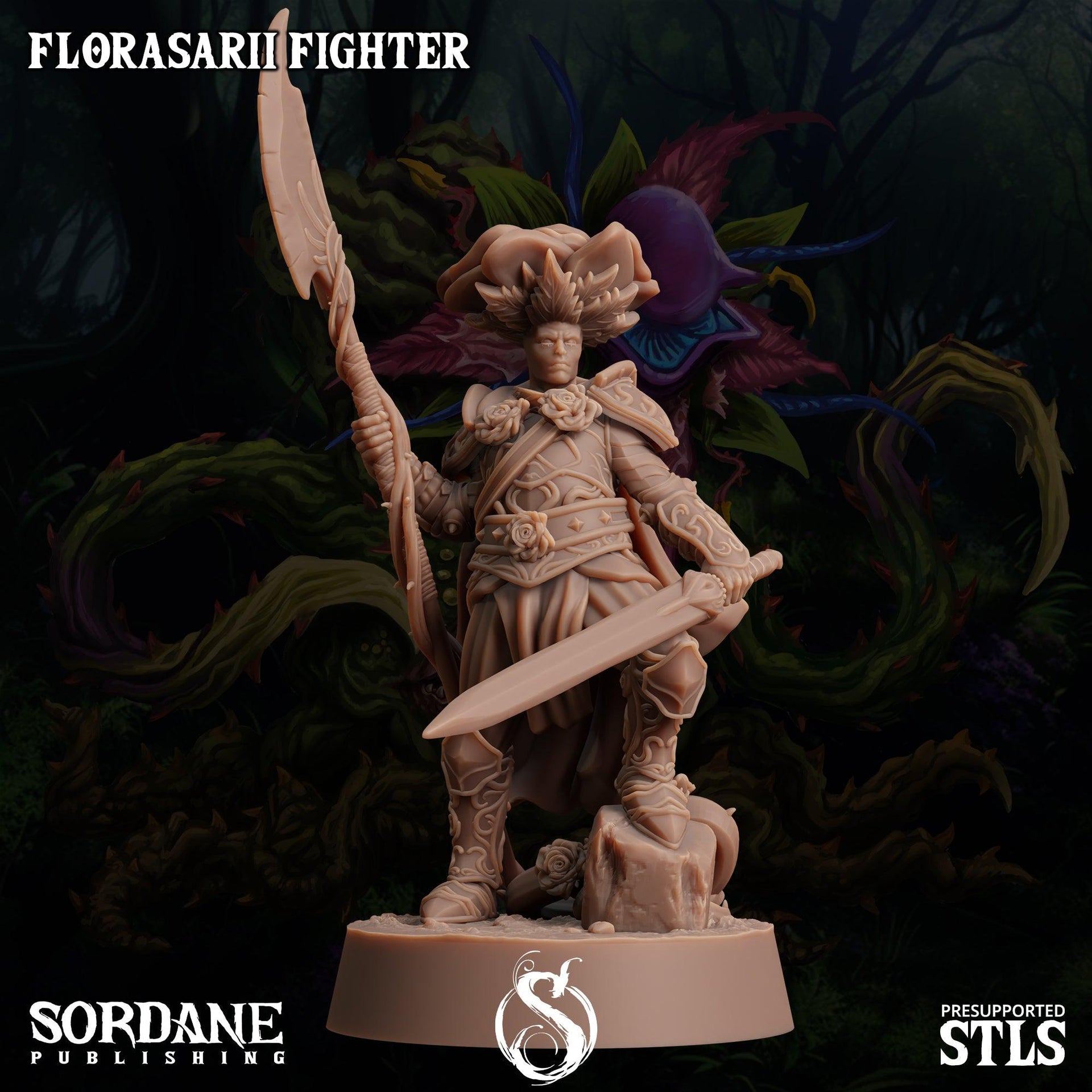 Florasarii Fighter, Flower folk Warrior- Sordane Publishing | 28mm and 32mm | Wargaming | DnD | Tabletop Roleplaying