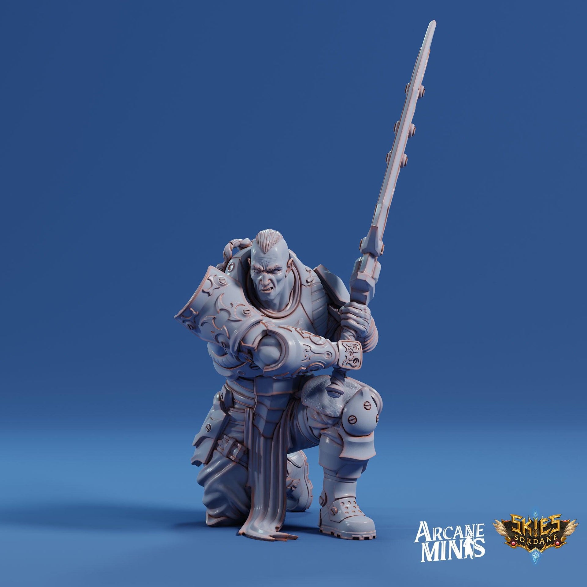 Earth Elemdar Fighter - Sordane Publishing | 28mm and 32mm | Wargaming | DnD | Tabletop Roleplaying