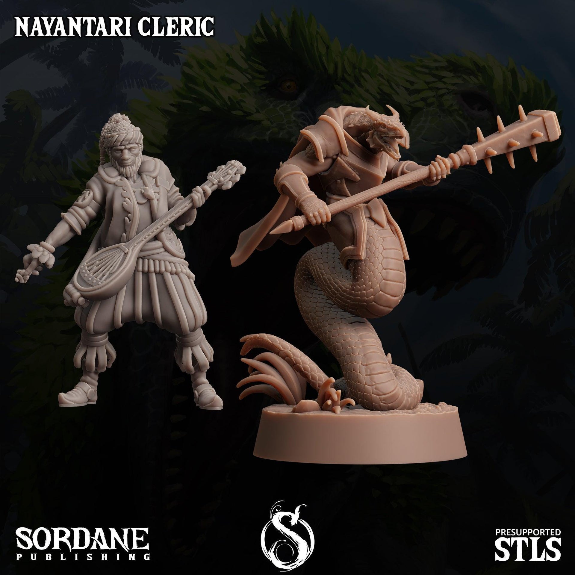 Nayantari Cleric, Snakefolk Paladin - Sordane Publishing | 28mm and 32mm | Wargaming | DnD | Tabletop Roleplaying
