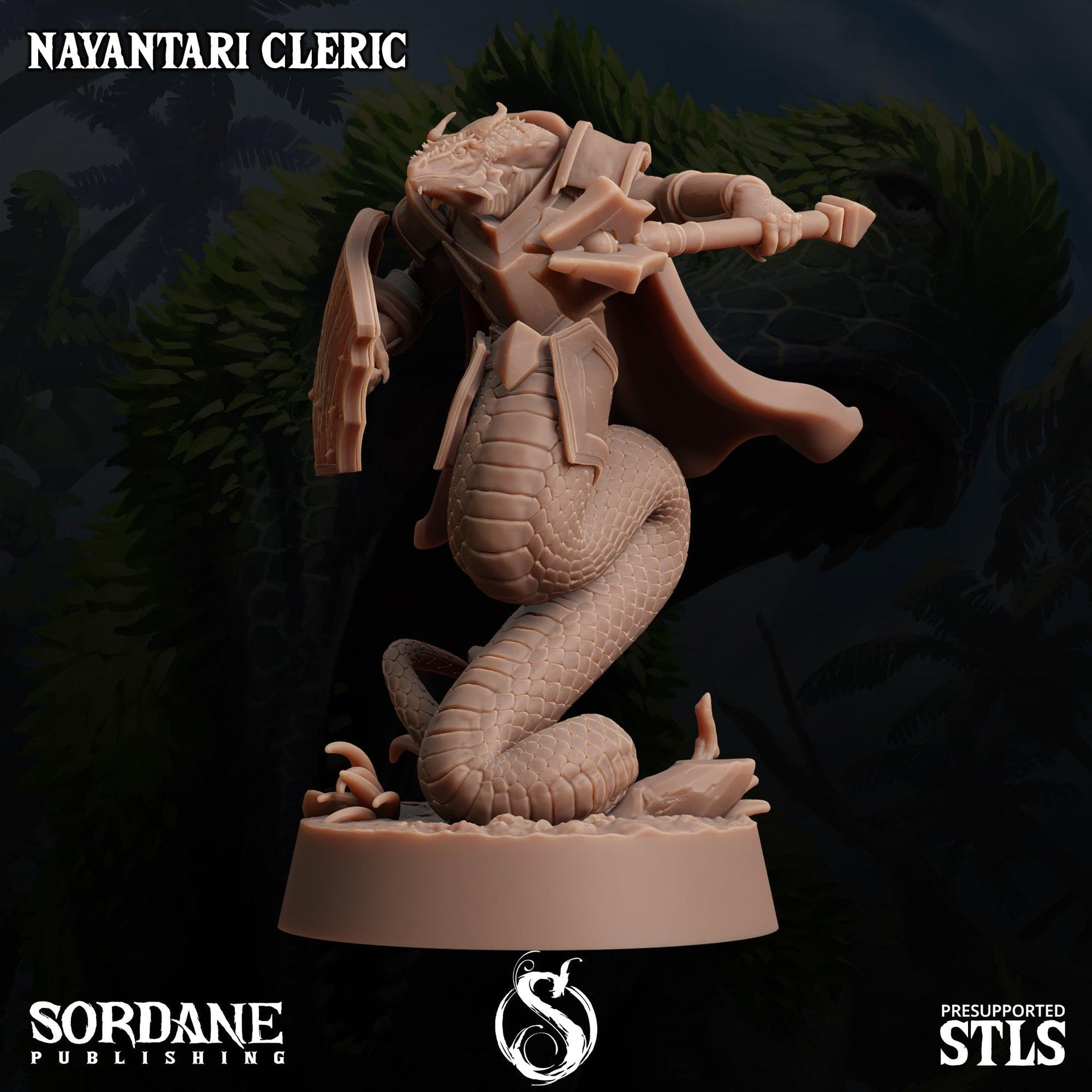 Nayantari Cleric, Snakefolk Paladin - Sordane Publishing | 28mm and 32mm | Wargaming | DnD | Tabletop Roleplaying