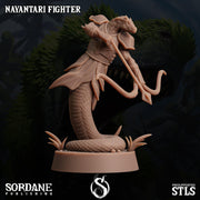 Nayantari Fighter, Snakefolk Fighter - Sordane Publishing | 28mm and 32mm | Wargaming | DnD | Tabletop Roleplaying