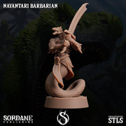 Nayantari Barbarian, Snakefolk Fighter - Sordane Publishing | 28mm and 32mm | Wargaming | DnD | Tabletop Roleplaying
