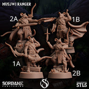 Musjwi Ranger, Mousefolk Bandit- Sordane Publishing | 28mm and 32mm | Wargaming | DnD | Tabletop Roleplaying