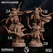 Musjwi Ranger, Mousefolk Bandit- Sordane Publishing | 28mm and 32mm | Wargaming | DnD | Tabletop Roleplaying