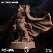 Musjwi Ranger, Mousefolk Bandit- Sordane Publishing | 28mm and 32mm | Wargaming | DnD | Tabletop Roleplaying