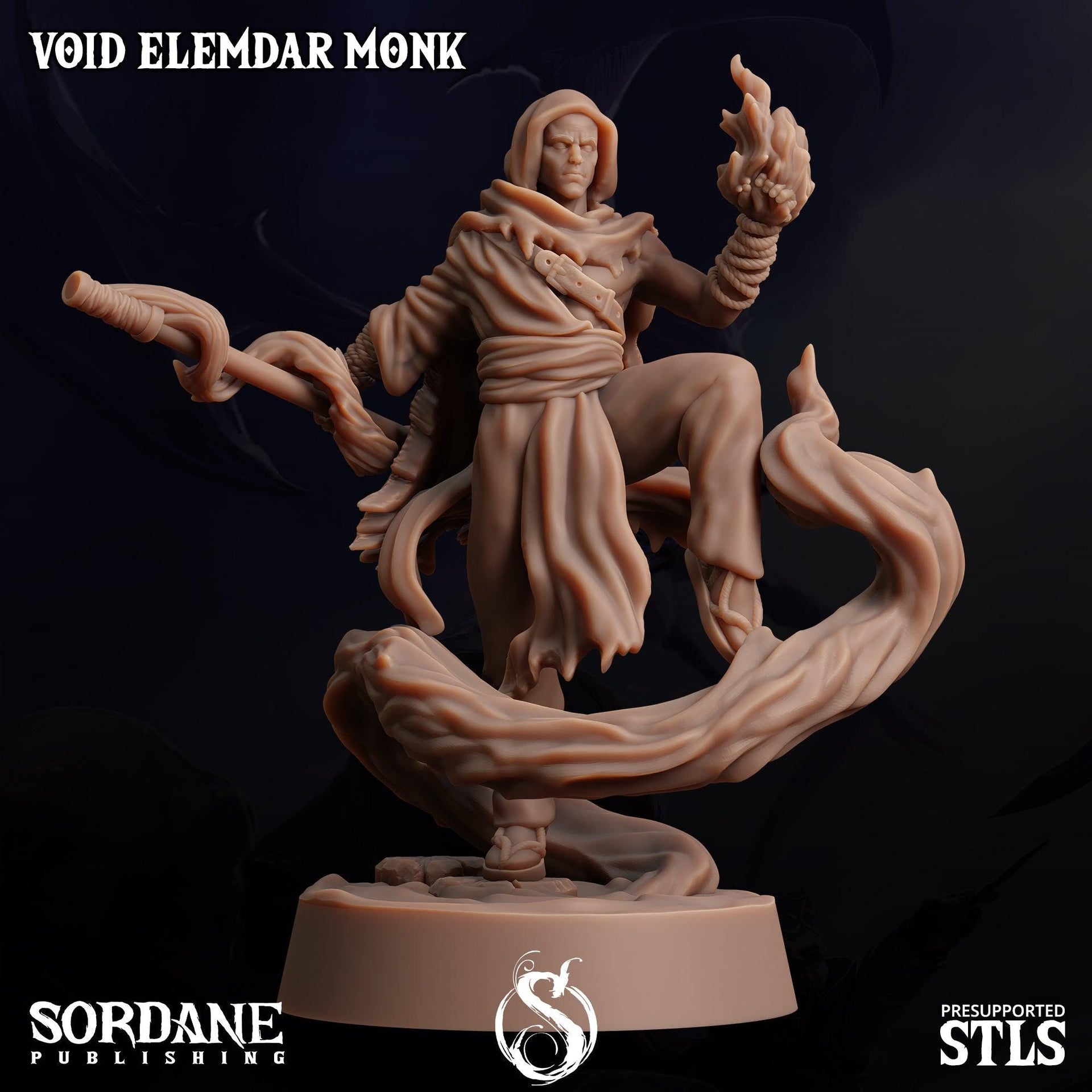 Void Elemdar Monk - Sordane Publishing | 28mm and 32mm | Wargaming | DnD | Tabletop Roleplaying