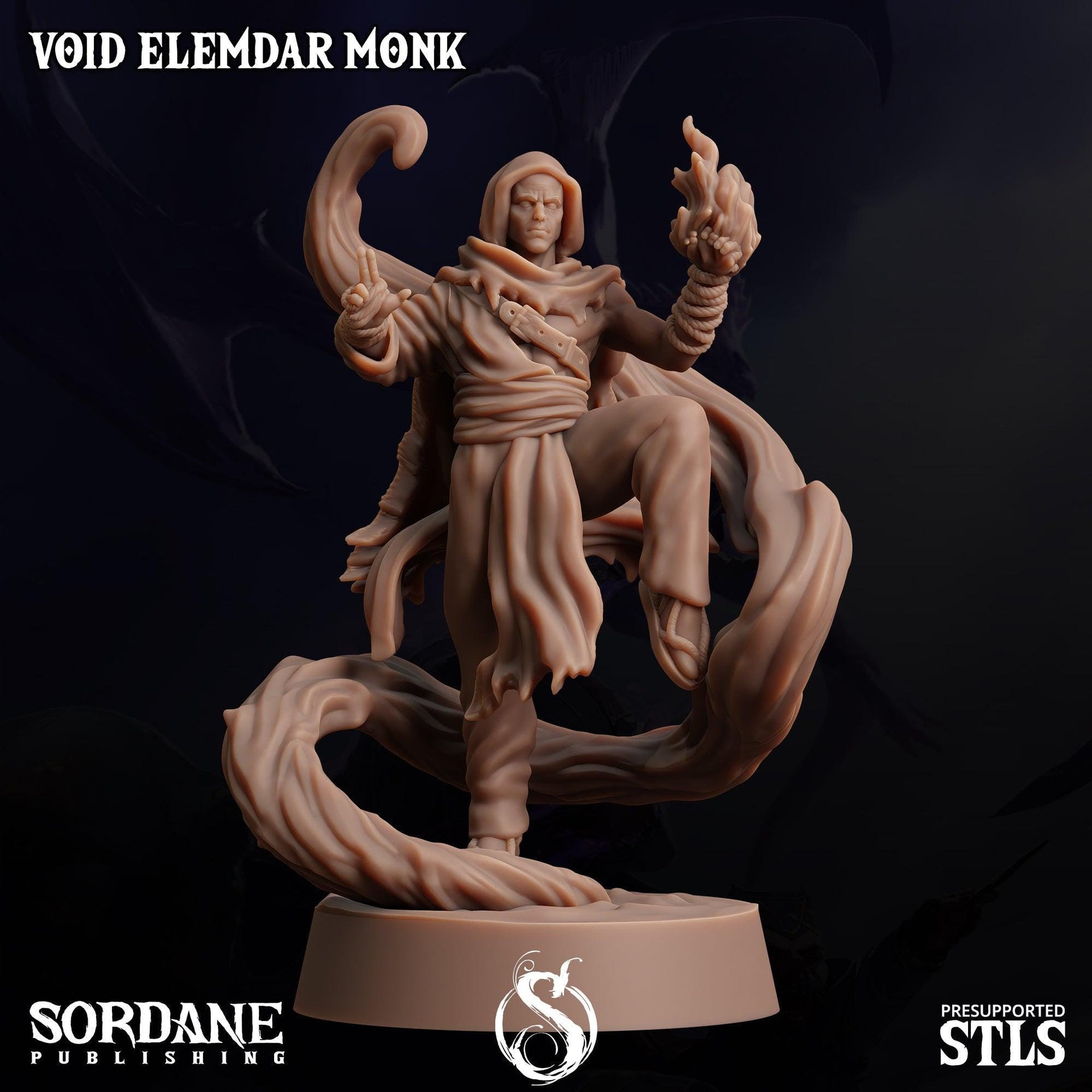 Void Elemdar Monk - Sordane Publishing | 28mm and 32mm | Wargaming | DnD | Tabletop Roleplaying