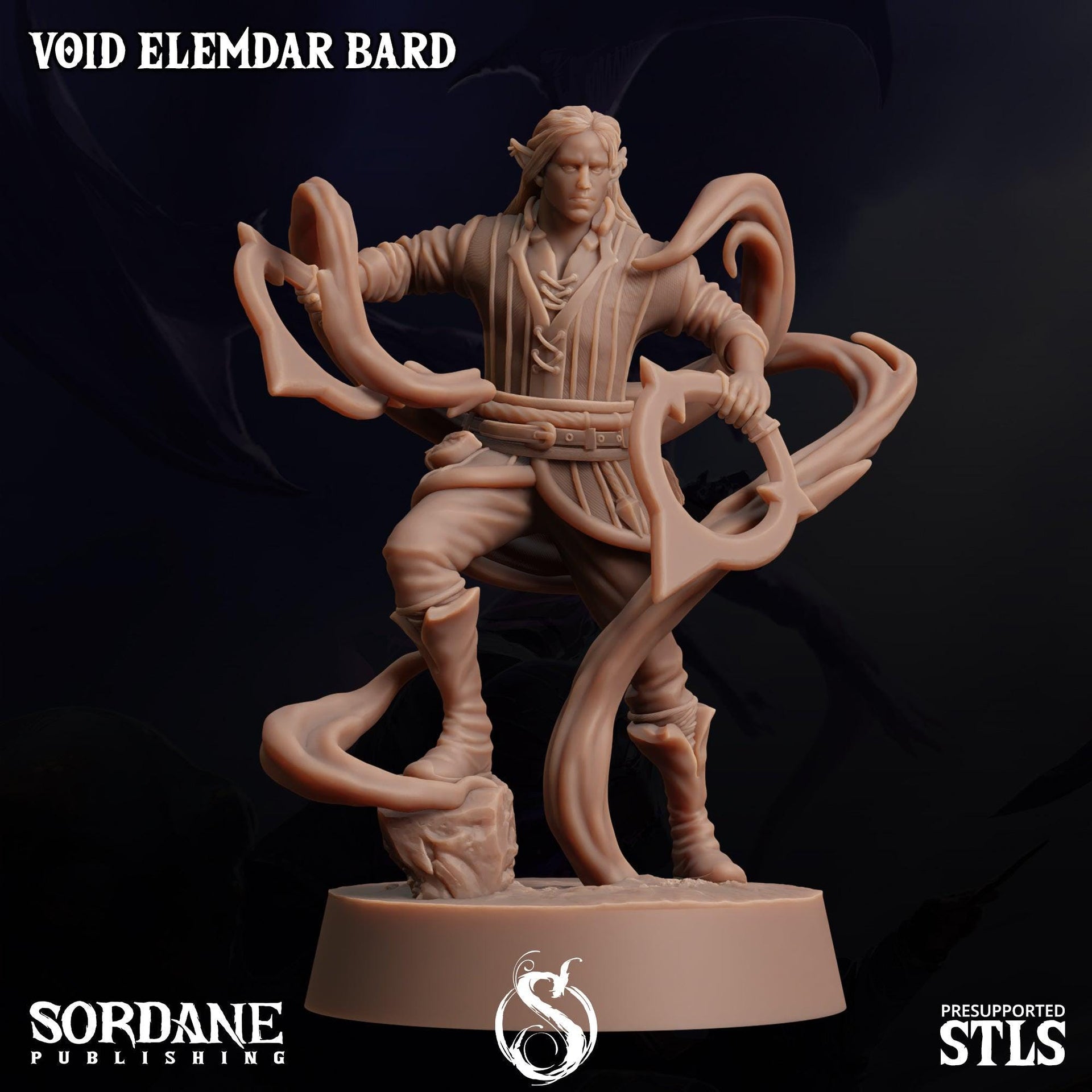 Void Elemdar Bard- Sordane Publishing | 28mm and 32mm | Wargaming | DnD | Tabletop Roleplaying
