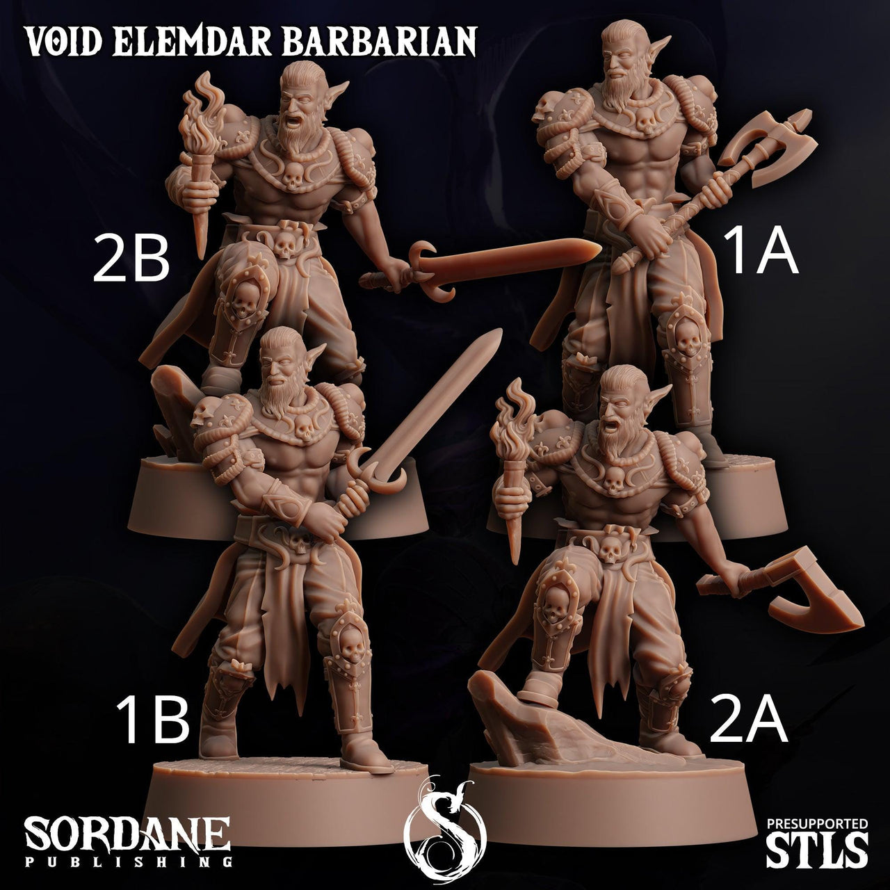 Void Elemdar Barbarian - Sordane Publishing | 28mm and 32mm | Wargaming | DnD | Tabletop Roleplaying