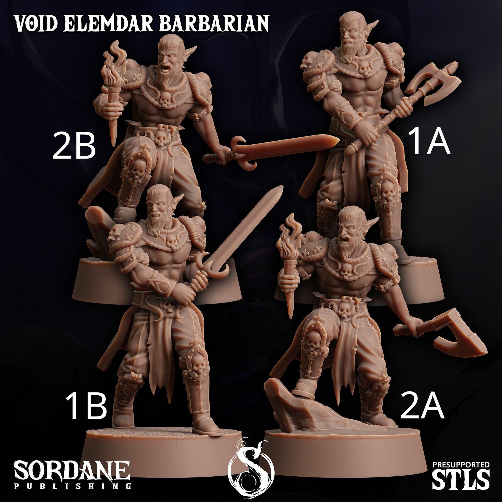 Void Elemdar Barbarian - Sordane Publishing | 28mm and 32mm | Wargaming | DnD | Tabletop Roleplaying