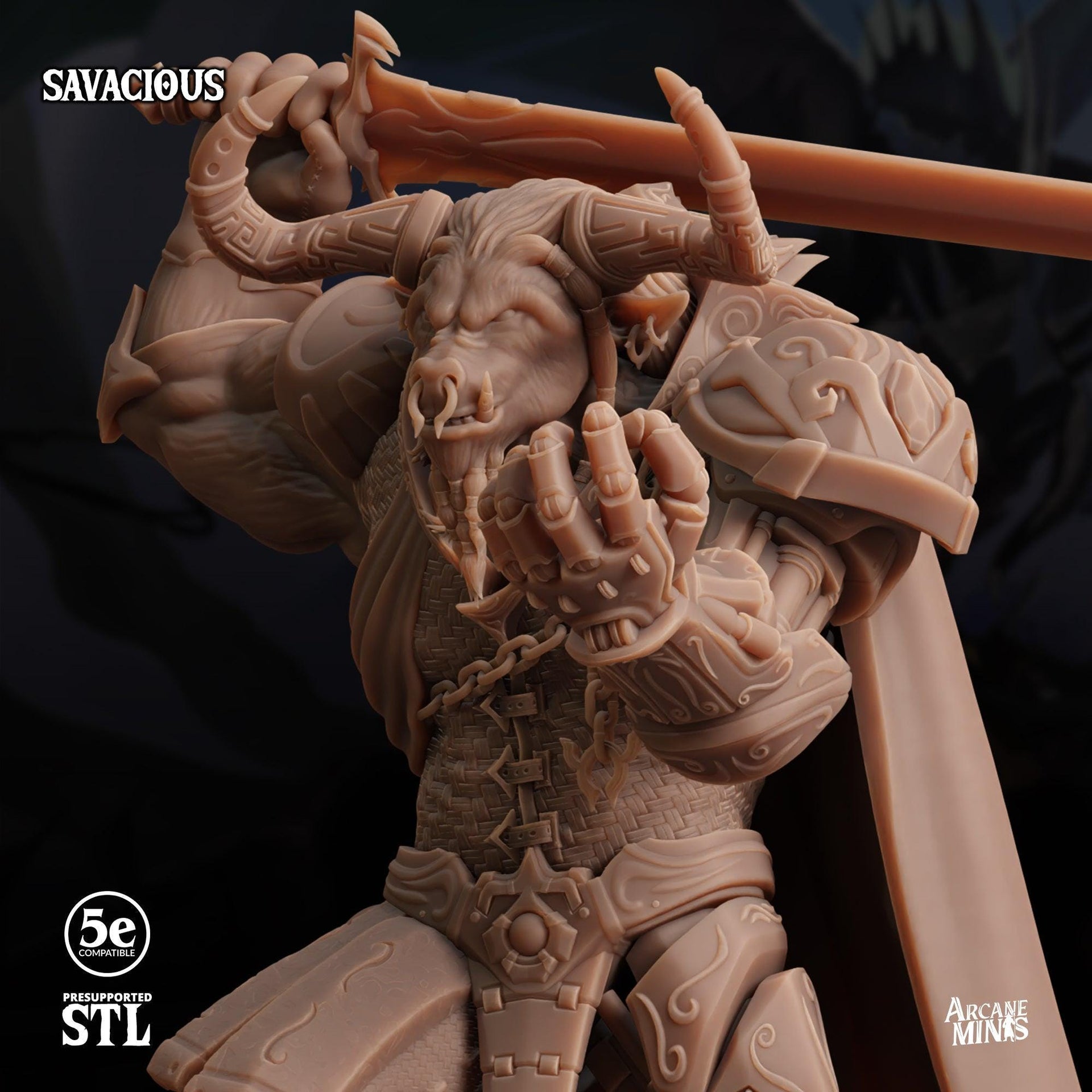 Savacious, Taurian Crime Boss - Sordane Publishing | 28mm and 32mm | Wargaming | DnD | Tabletop Roleplaying