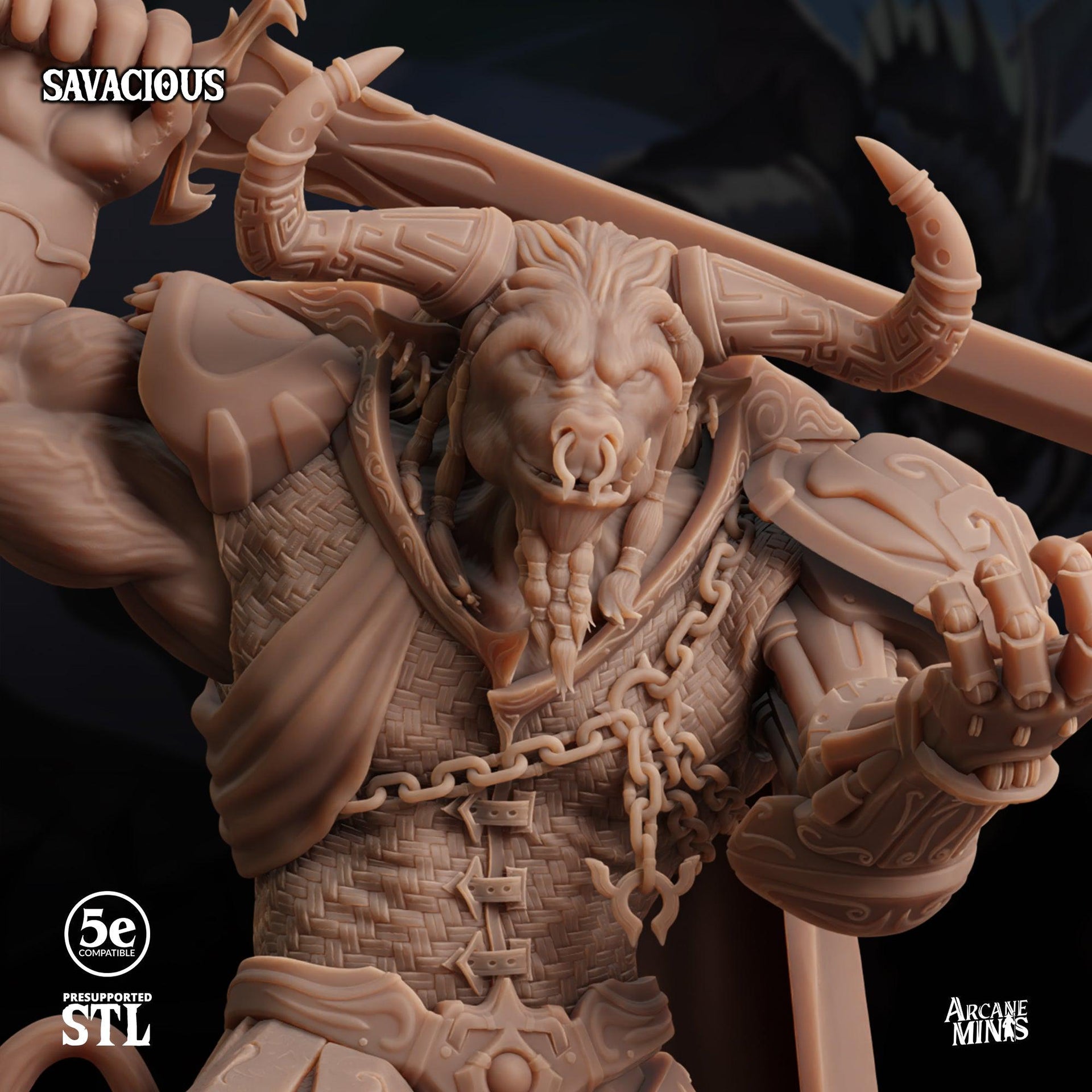 Savacious, Taurian Crime Boss - Sordane Publishing | 28mm and 32mm | Wargaming | DnD | Tabletop Roleplaying