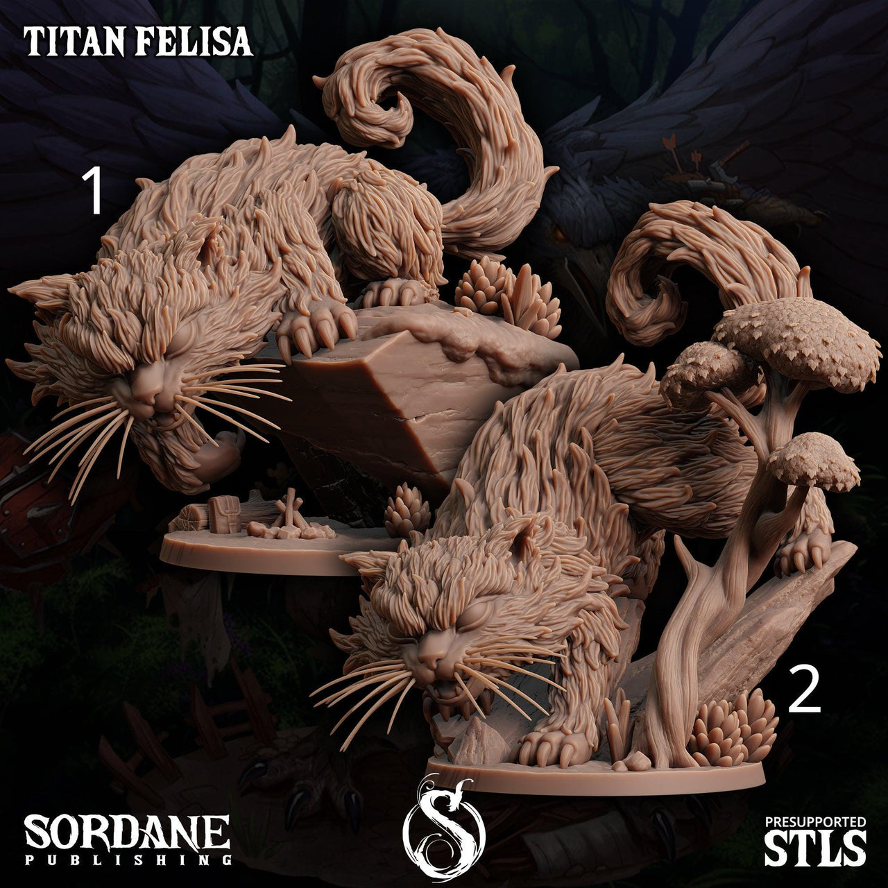 Titan Felisa, Giant Cat Monster - Sordane Publishing | 28mm and 32mm | Wargaming | DnD | Tabletop Roleplaying