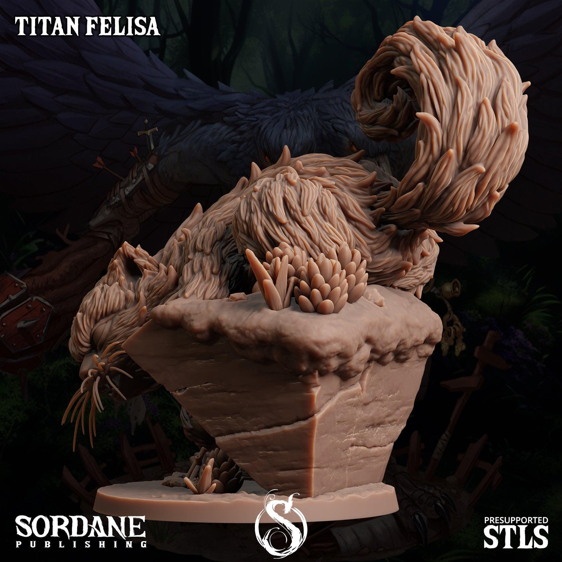 Titan Felisa, Giant Cat Monster - Sordane Publishing | 28mm and 32mm | Wargaming | DnD | Tabletop Roleplaying