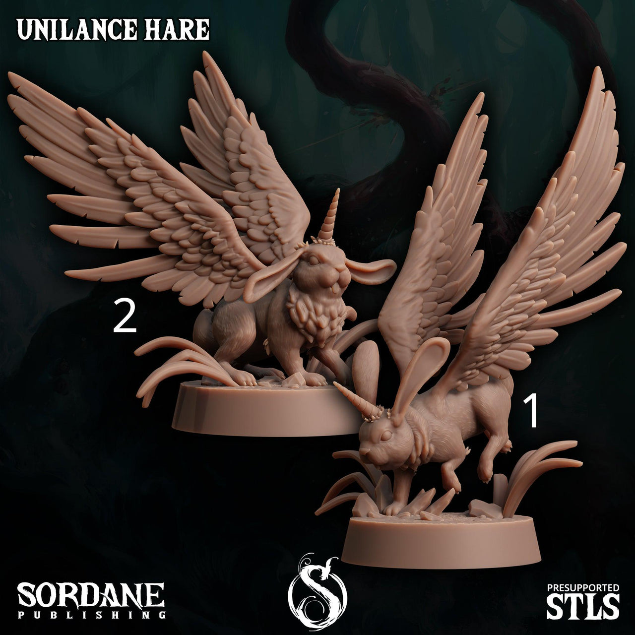 Unilance Hare, Bunny Pegasus - Sordane Publishing | 28mm and 32mm | Wargaming | DnD | Tabletop Roleplaying