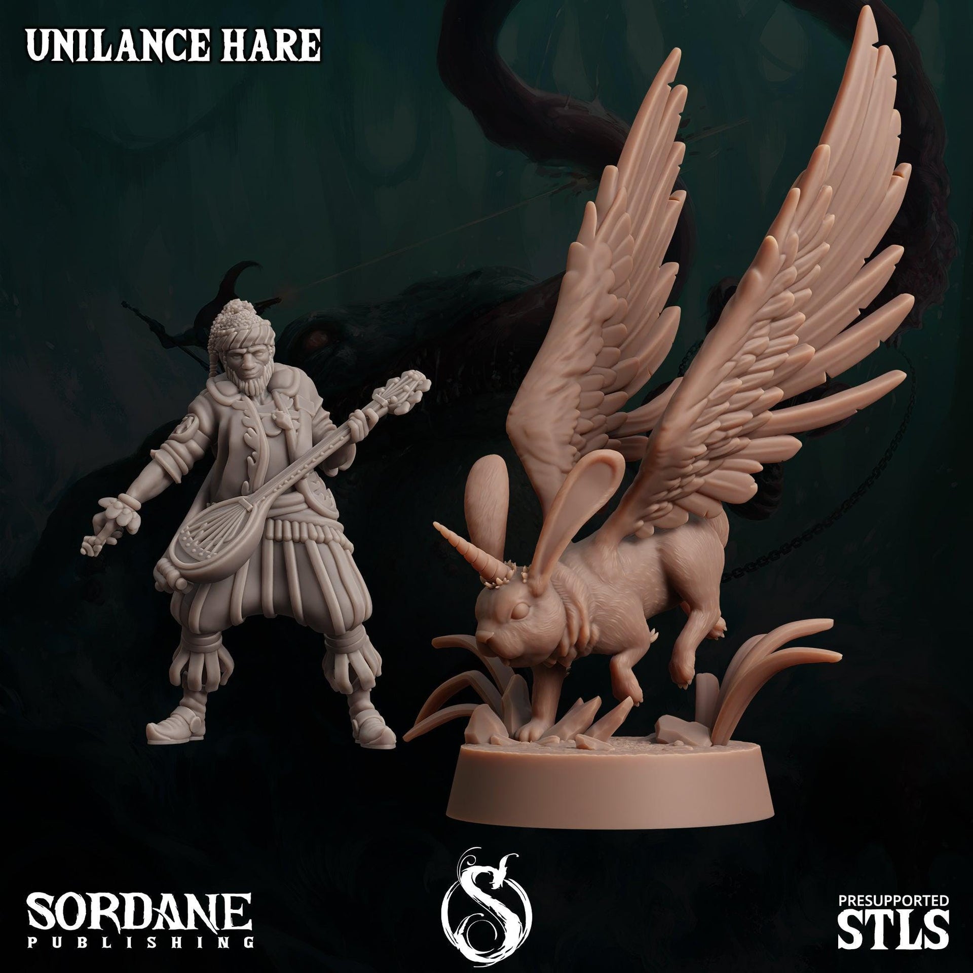 Unilance Hare, Bunny Pegasus - Sordane Publishing | 28mm and 32mm | Wargaming | DnD | Tabletop Roleplaying