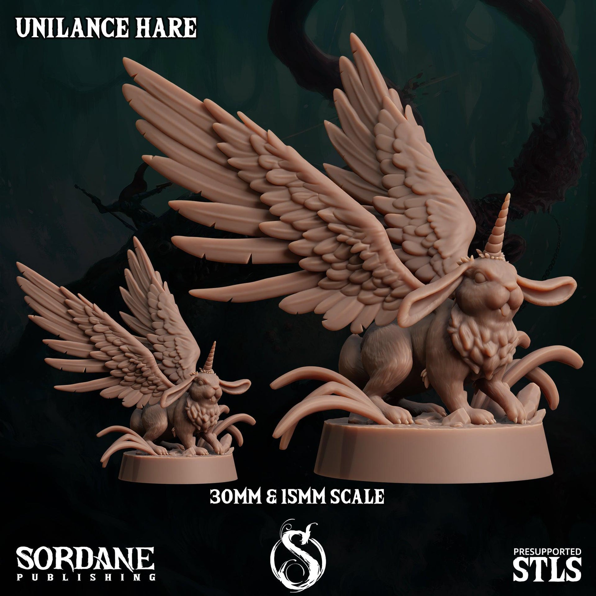 Unilance Hare, Bunny Pegasus - Sordane Publishing | 28mm and 32mm | Wargaming | DnD | Tabletop Roleplaying