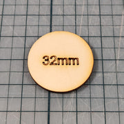 Miniature Bases - 32mm Circle, 3mm thick Plywood | 28mm and 32mm | Wargaming | DnD | Tabletop Roleplaying