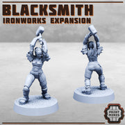 Ironworks Expansion, Blacksmith, Forge, and Power Hammer- Print Minis | 28mm and 32mm | Wargaming | DnD | Tabletop Roleplaying