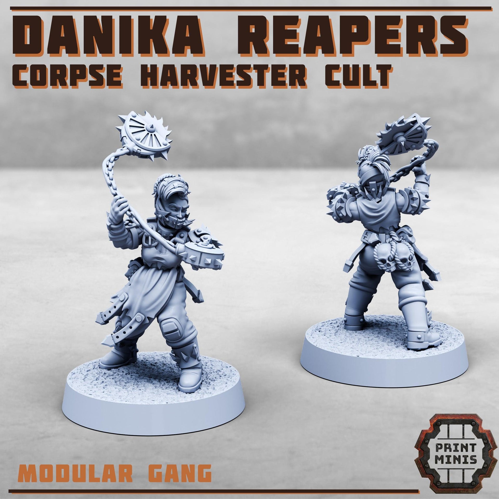 Danika Reapers Gang, Modular Corpse Harvester Cult - Print Minis | 28mm and 32mm | Wargaming | DnD | Tabletop Roleplaying