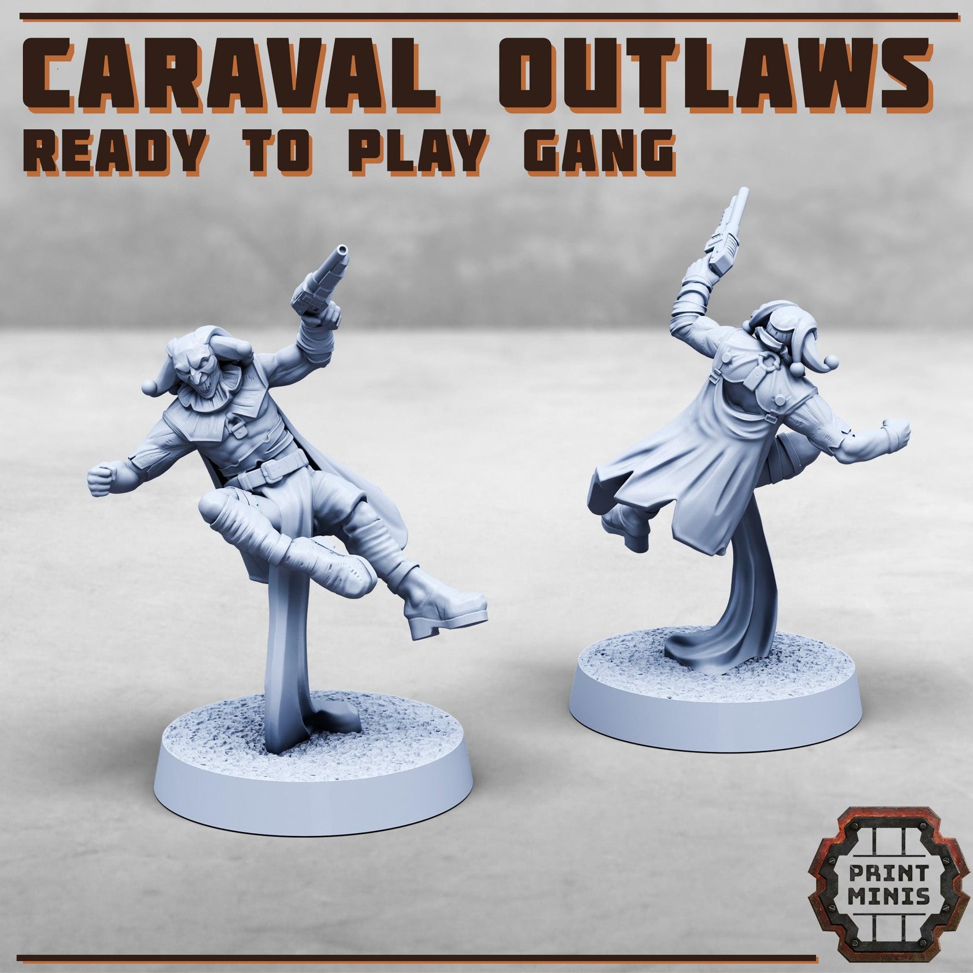 House Caraval, Modular Jester Gang- Print Minis | 28mm and 32mm | Wargaming | DnD | Tabletop Roleplaying
