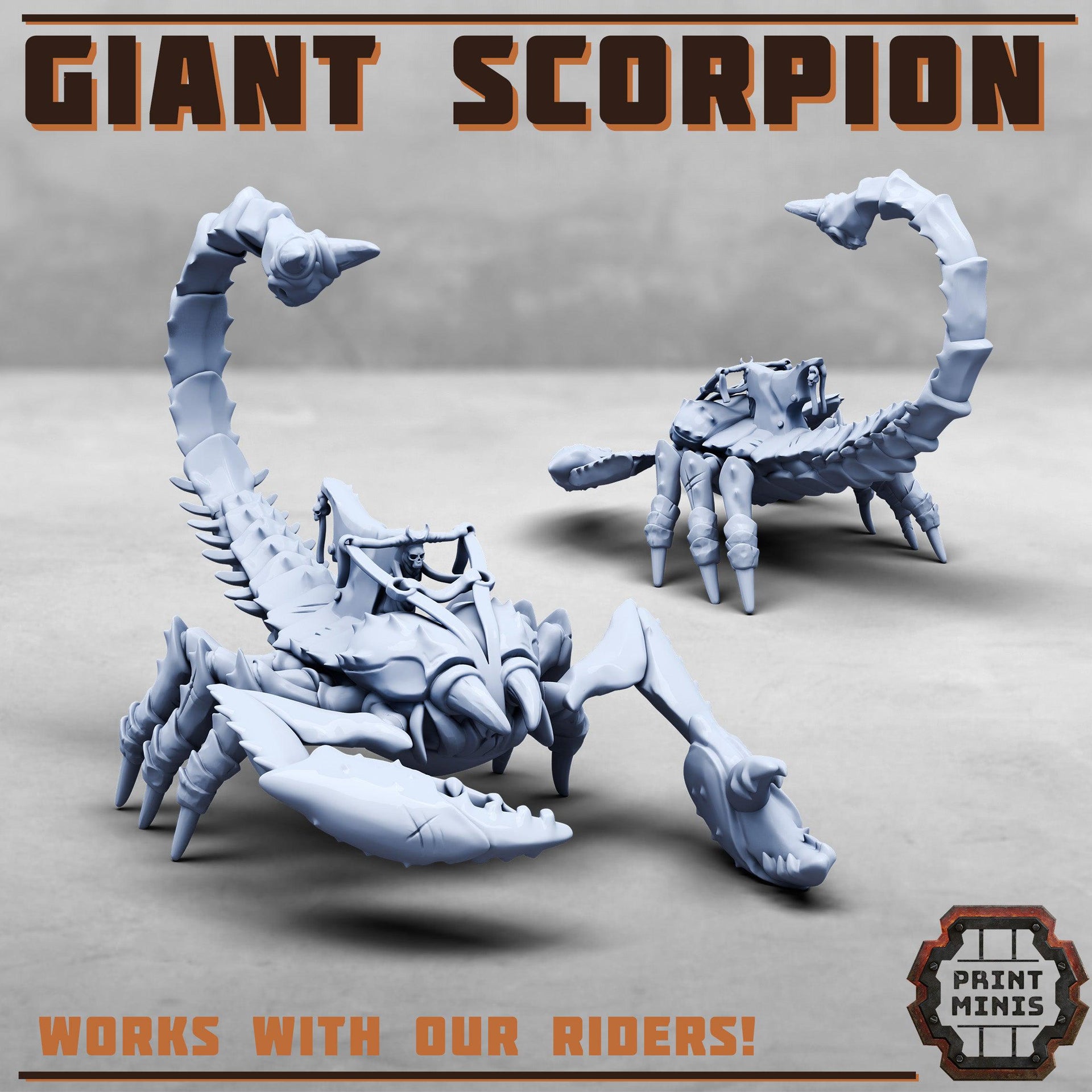 Giant scorpion, Desert Mount - Print Minis | 28mm and 32mm | Wargaming | DnD | Tabletop Roleplaying