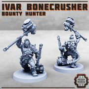 Ivar Bonecrusher, Bounty Hunter - Print Minis | 28mm and 32mm | Wargaming | DnD | Tabletop Roleplaying