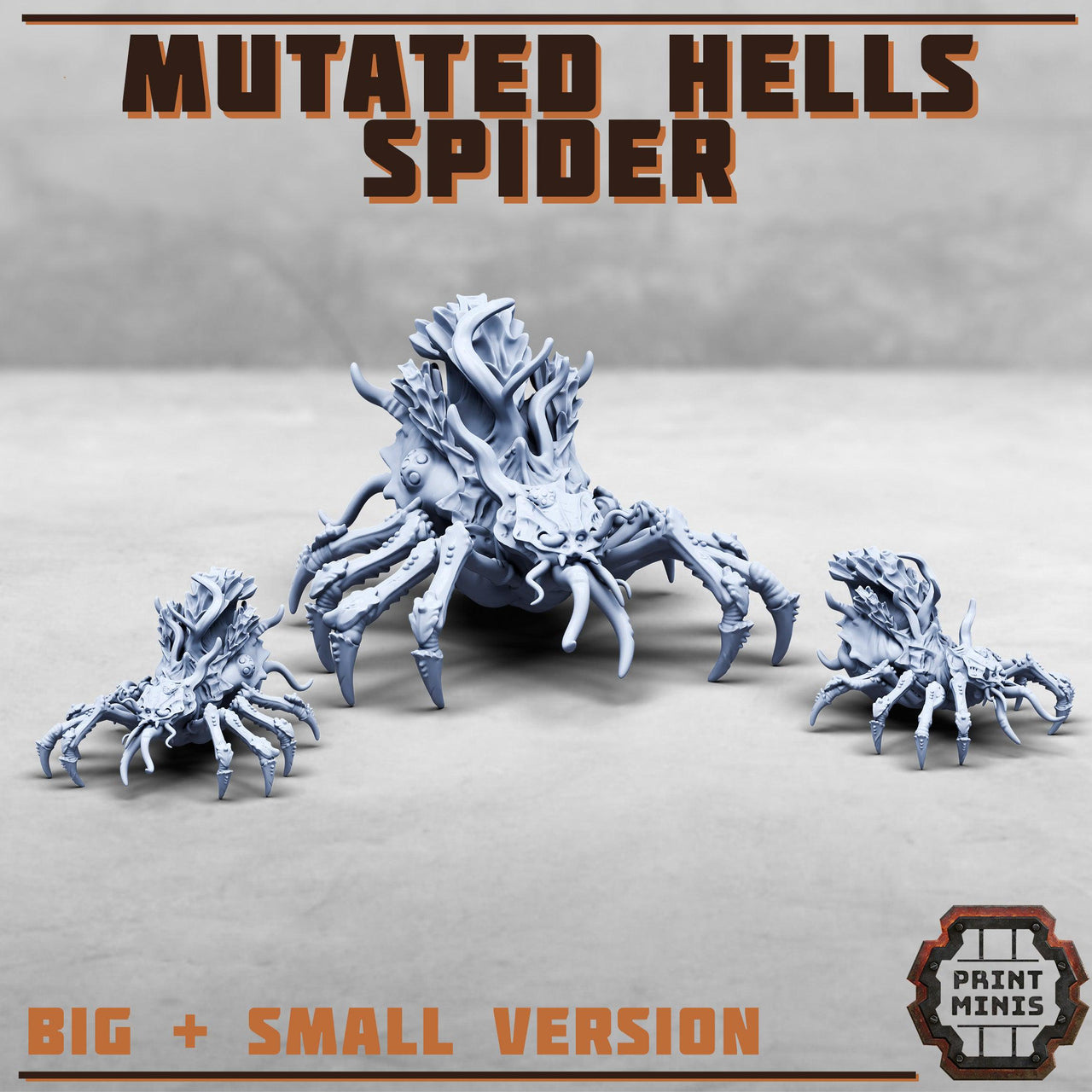 Mutated Hell Spider- Print Minis | 28mm and 32mm | Wargaming | DnD | Tabletop Roleplaying