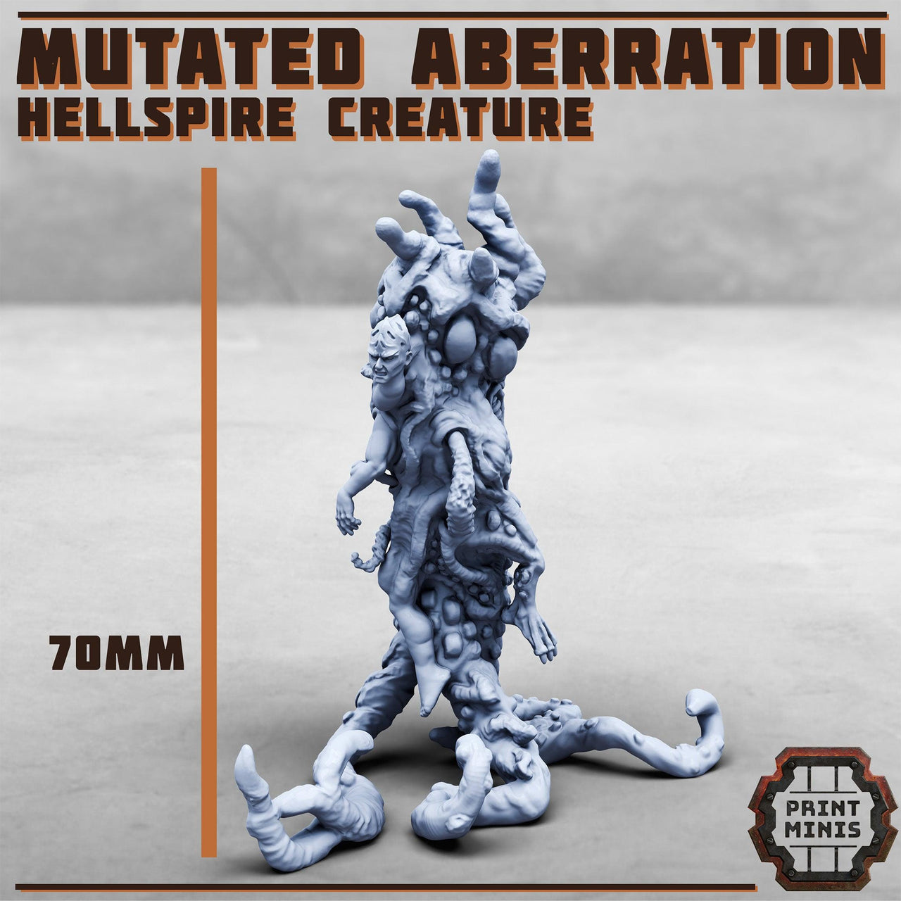 Hellspire Aberration, Mutant Creature - Print Minis | 28mm and 32mm | Wargaming | DnD | Tabletop Roleplaying
