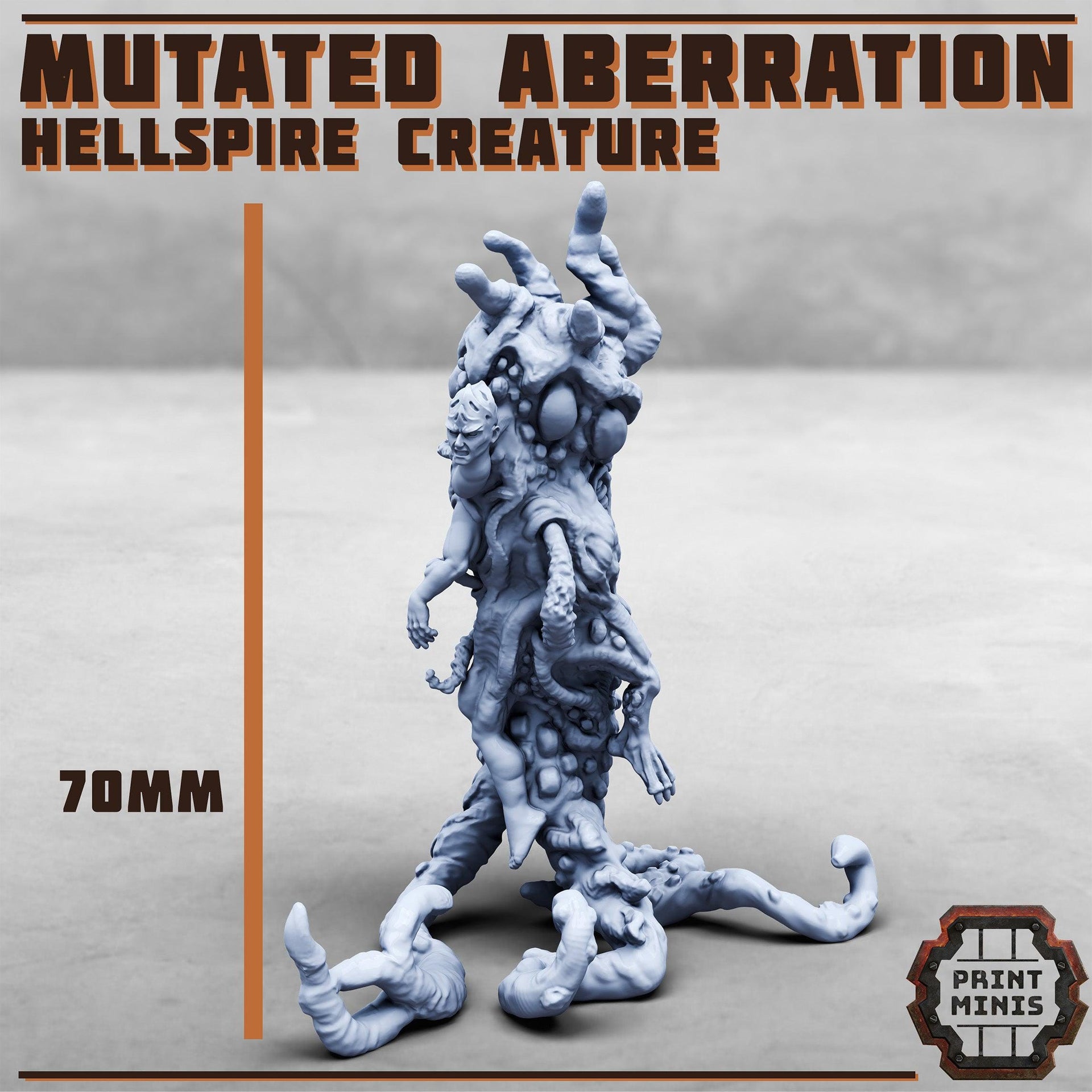 Hellspire Aberration, Mutant Creature - Print Minis | 28mm and 32mm | Wargaming | DnD | Tabletop Roleplaying