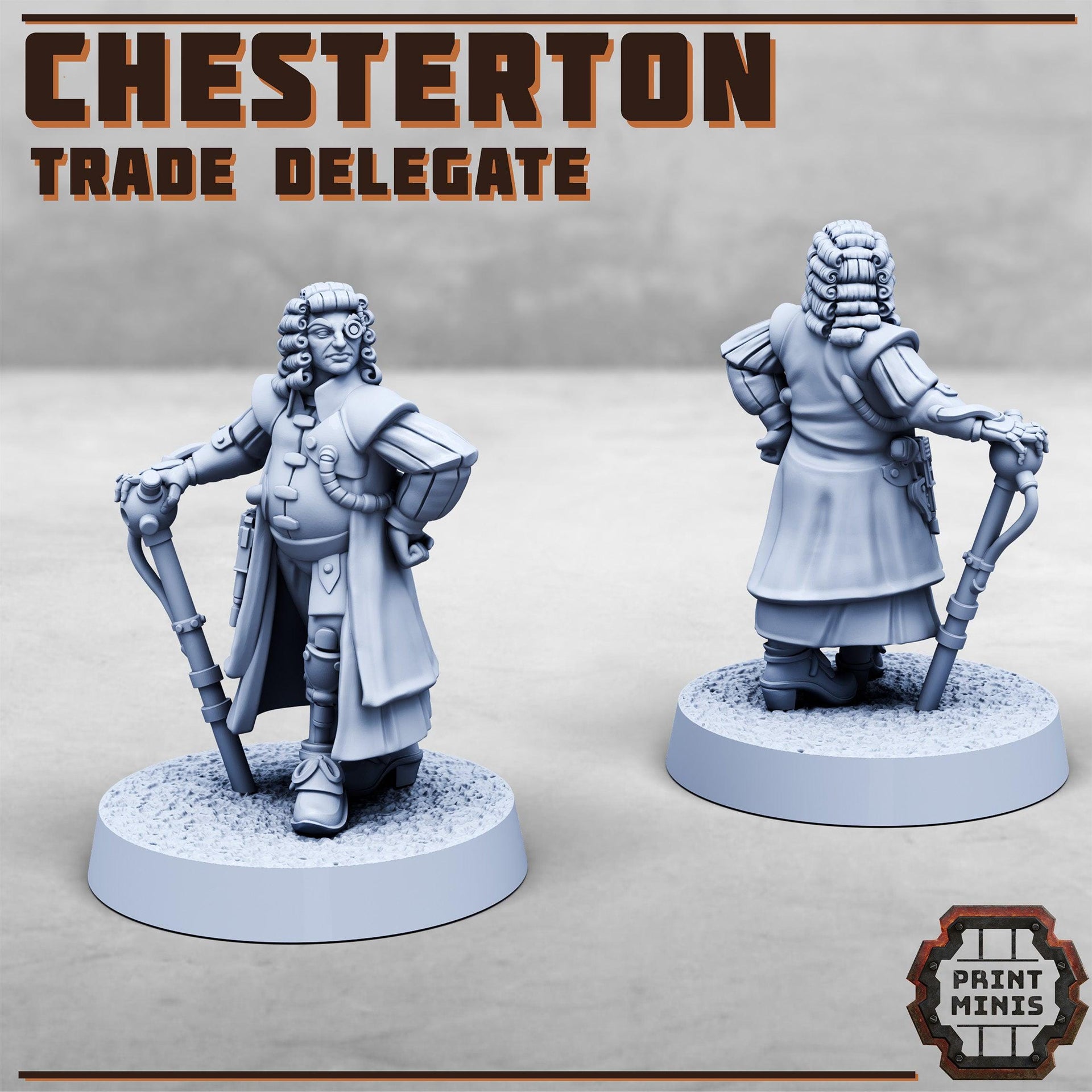 Trade Delegate Chesterton - Print Minis | 28mm and 32mm | Wargaming | DnD | Tabletop Roleplaying