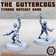 Guttercogs, Modular cyborg outcasts gang - Print Minis | 28mm and 32mm | Wargaming | DnD | Tabletop Roleplaying