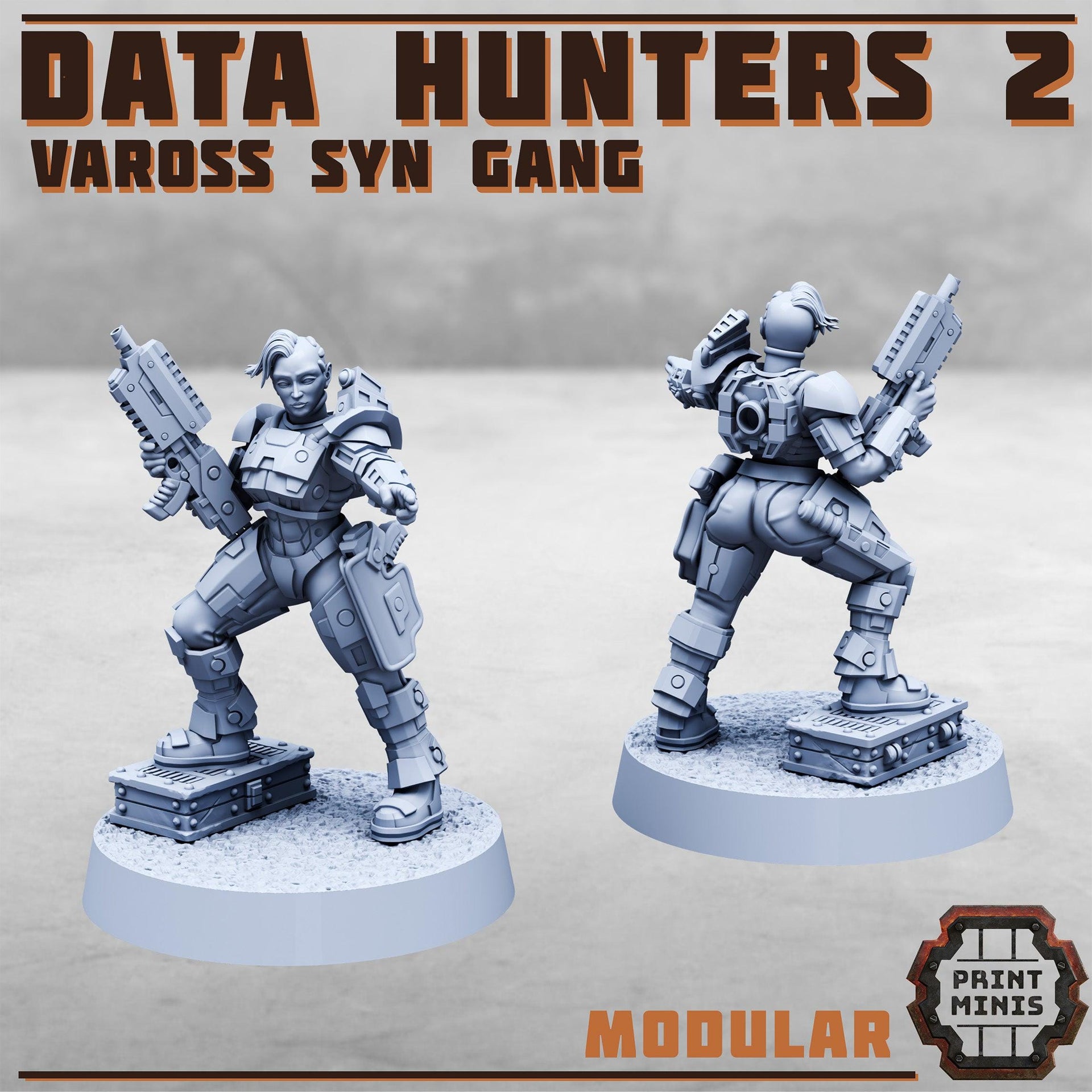 Data Hunters 2, Modular Vaross Syn Gang expansion - Print Minis | 28mm and 32mm | Wargaming | DnD | Tabletop Roleplaying