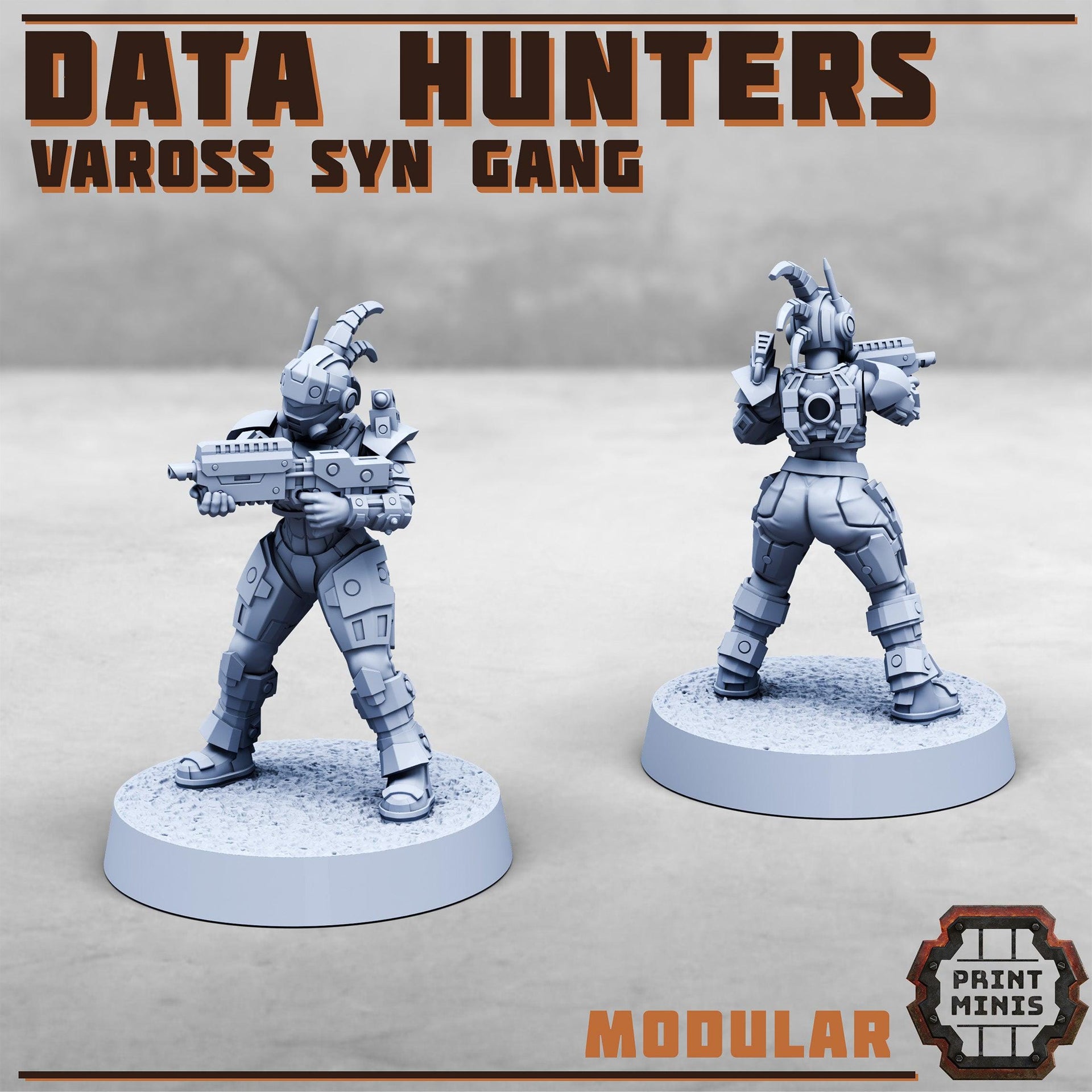 Data Hunters, Modular Vaross Syn Gang- Print Minis | 28mm and 32mm | Wargaming | DnD | Tabletop Roleplaying