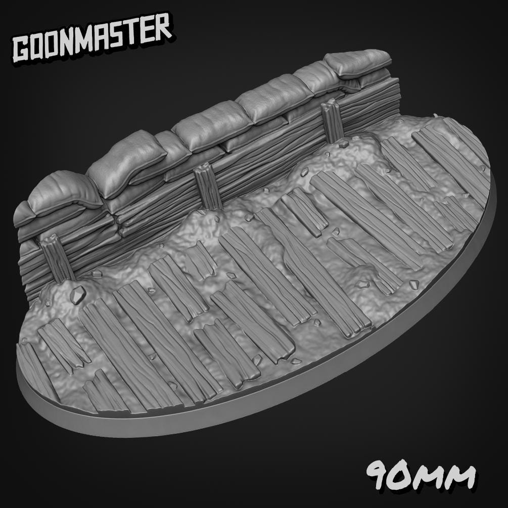 Trench Bases - Goonmaster | 28mm and 32mm | Wargaming | DnD | Tabletop Roleplaying
